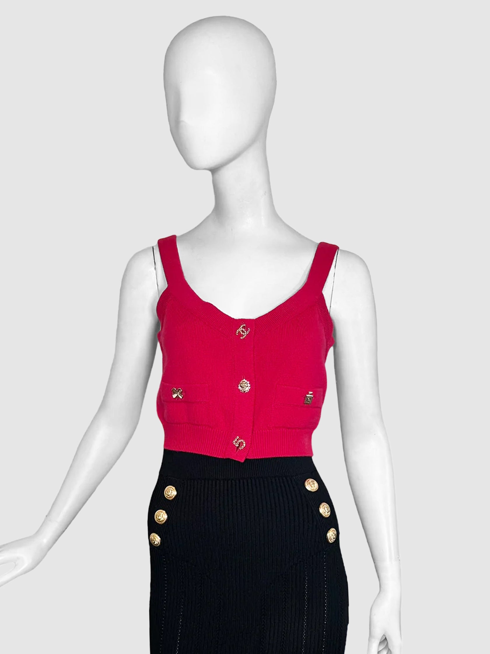 Cashmere Knit Crop Top - Size 38