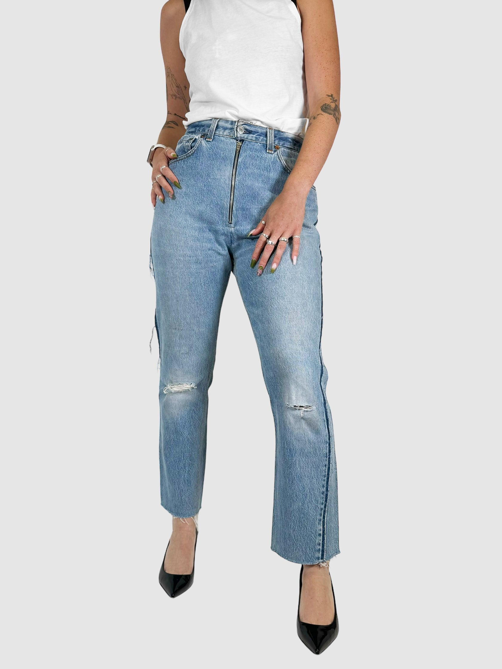 RE/DONE Levi's High-Rise Straight Leg Jeans Size 28 Consignment Secondhand Designer Luxury Resale Toronto Trendy