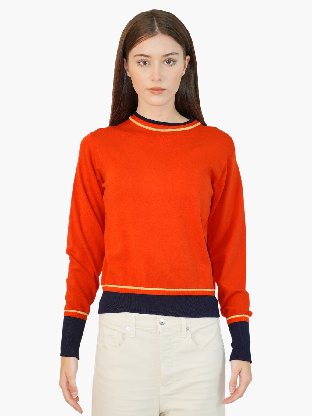 Striped Trim Sweater