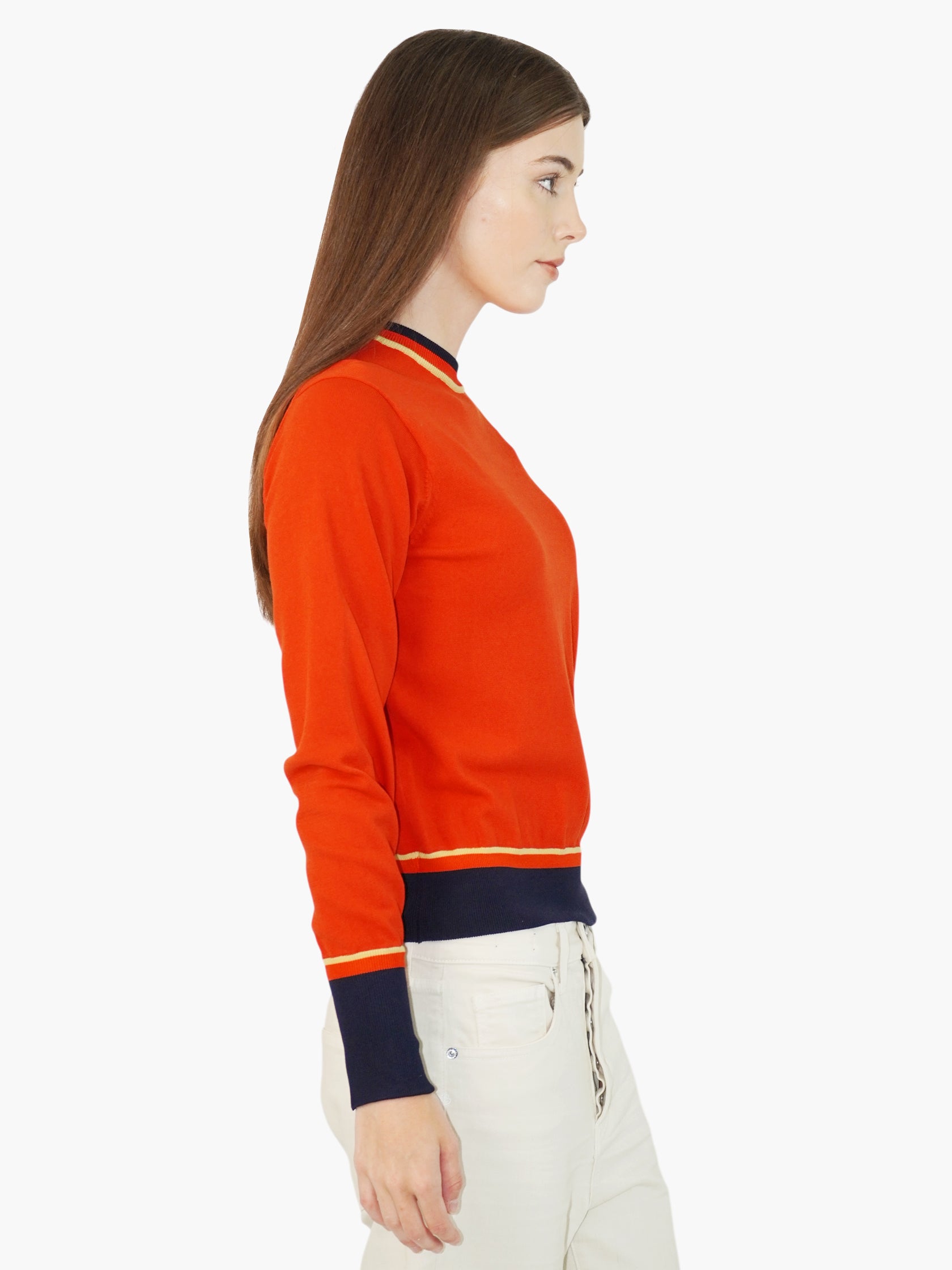 Striped Trim Sweater