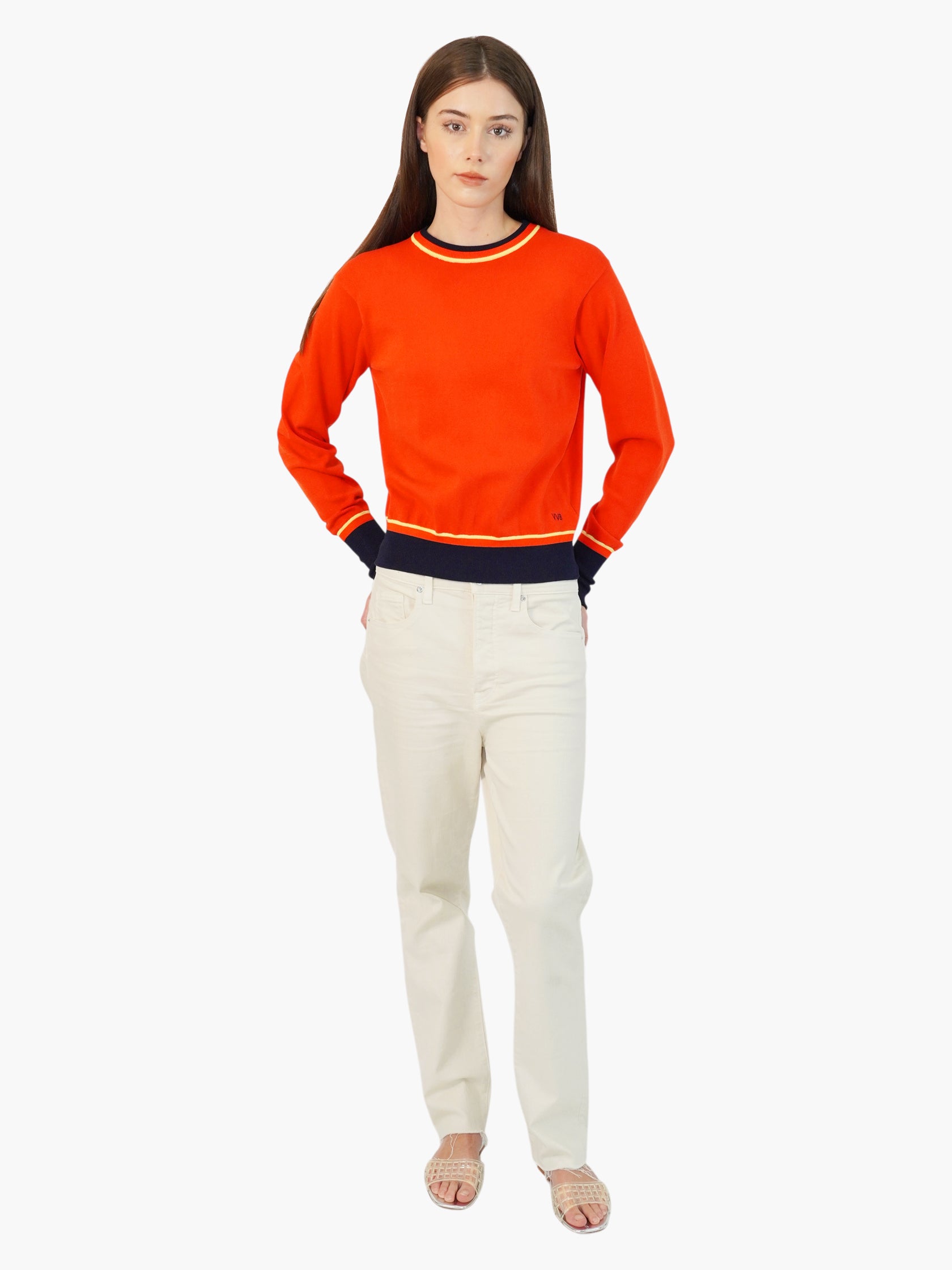Striped Trim Sweater