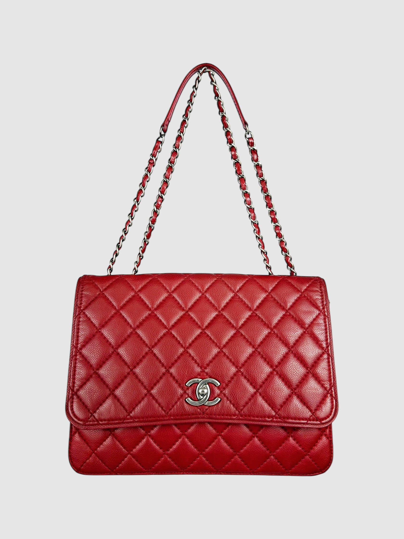 Chanel Red Quilted Leather Flap Bag luxury designer resale consignment toronto canada secondhand 