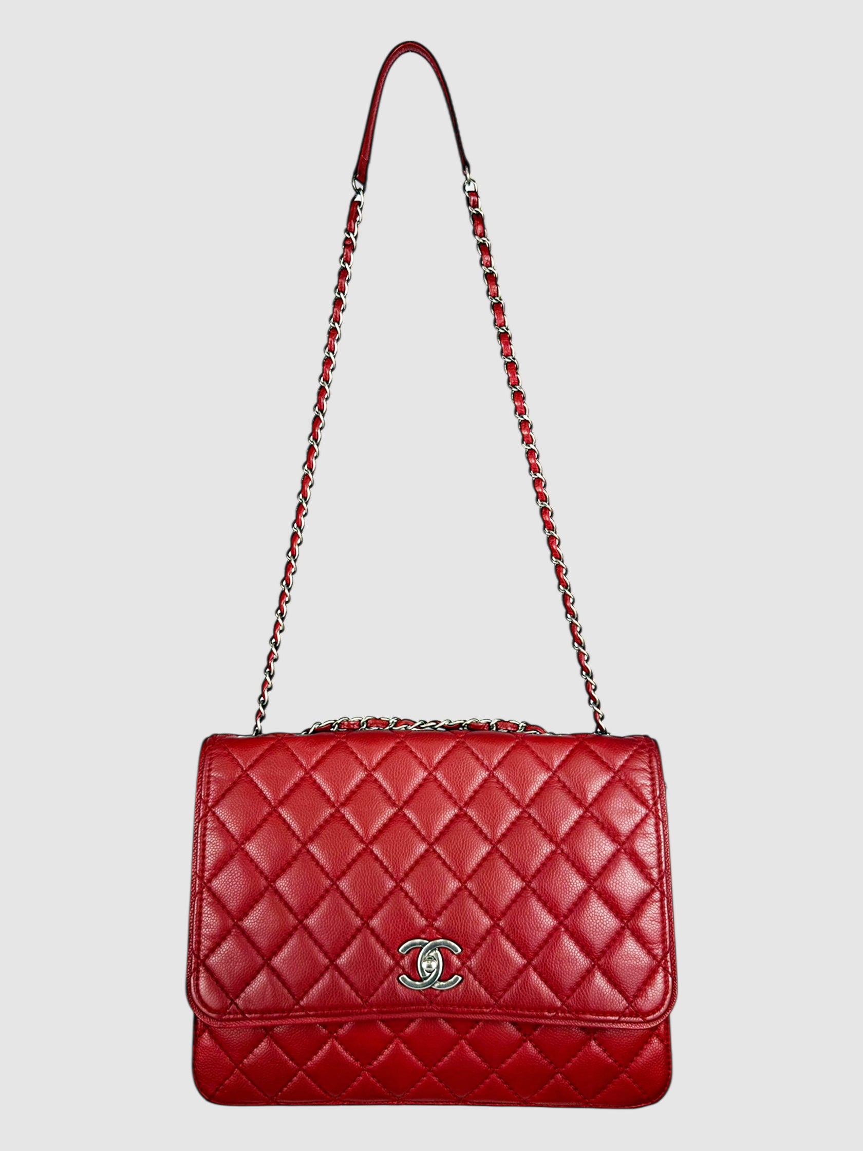 Chanel Red Quilted Leather Flap Bag luxury designer resale consignment toronto canada secondhand 