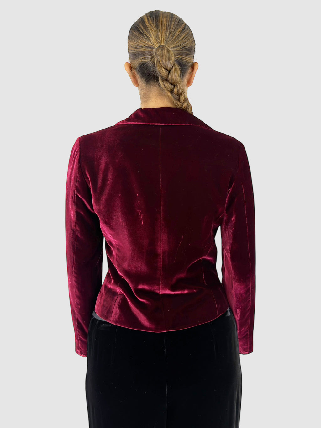 Velvet Single-Breasted Blazer