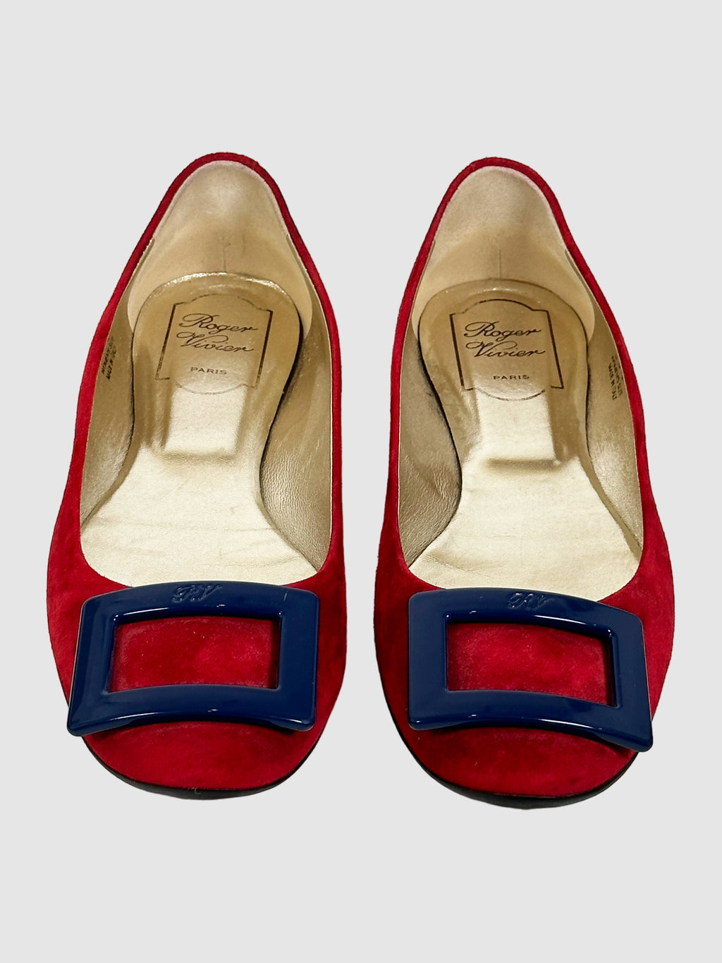 Roger Vivier Suede Flats - Size 39.5