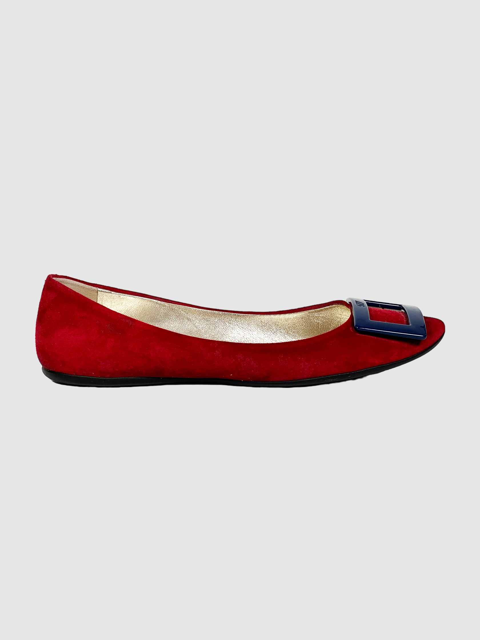Roger Vivier Suede Flats - Size 39.5