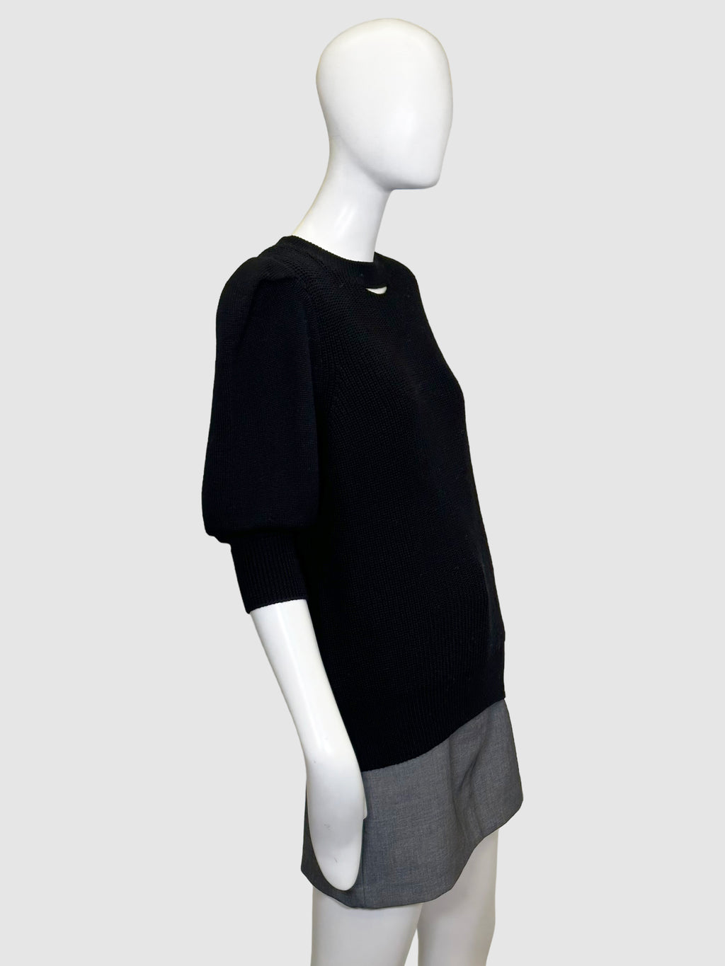 Riani Ribbed Puff-Shoulder Sweater - Size 12