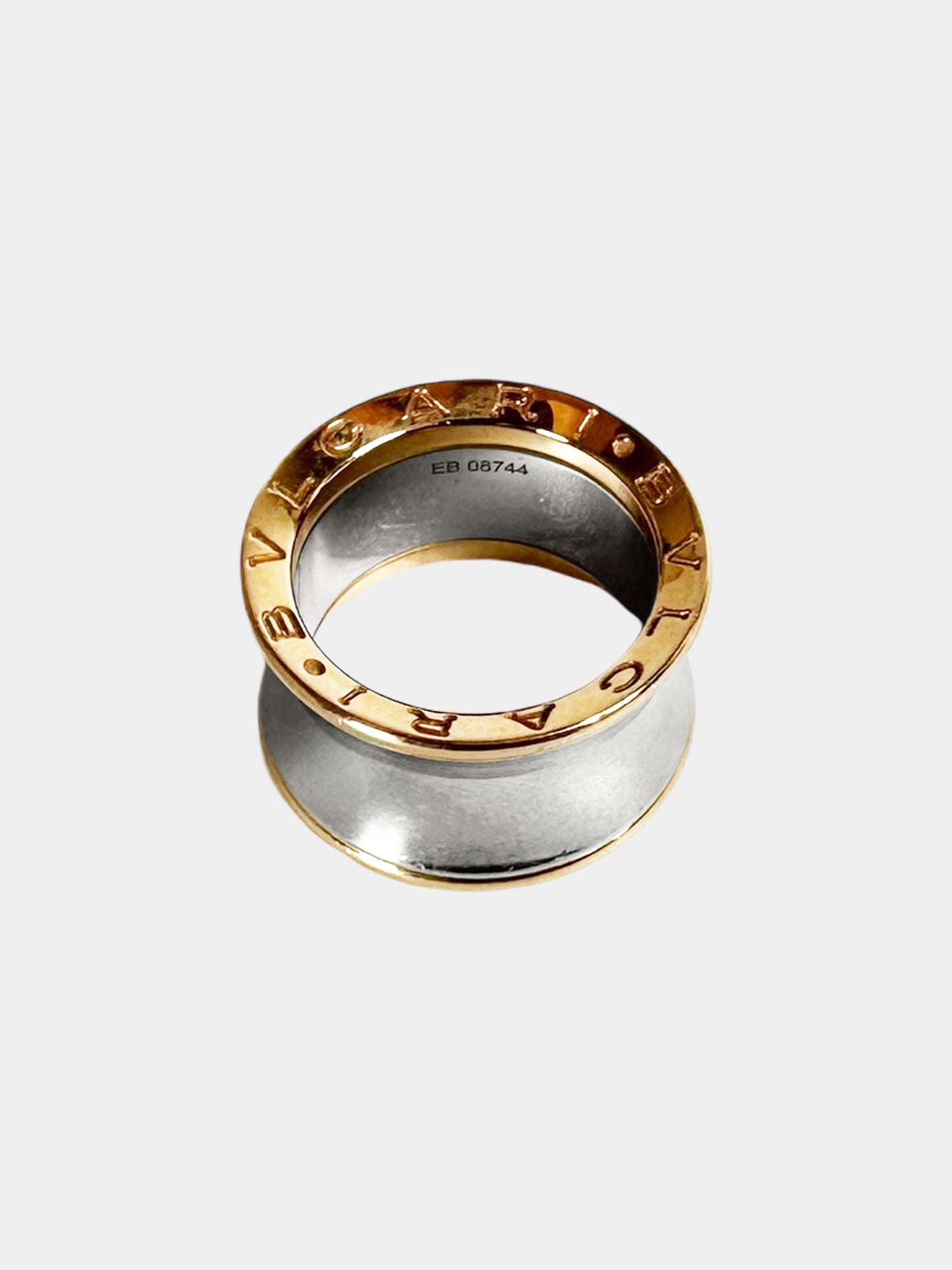 Bvlgari B.Zero1 Anish Kapoor Rose Gold and Steel Band Ring, Size 5.5 Luxury Designer Resale Consignment Toronto