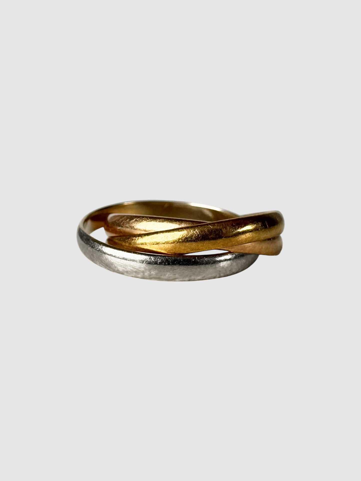 Tri Colour Trinity Band Ring