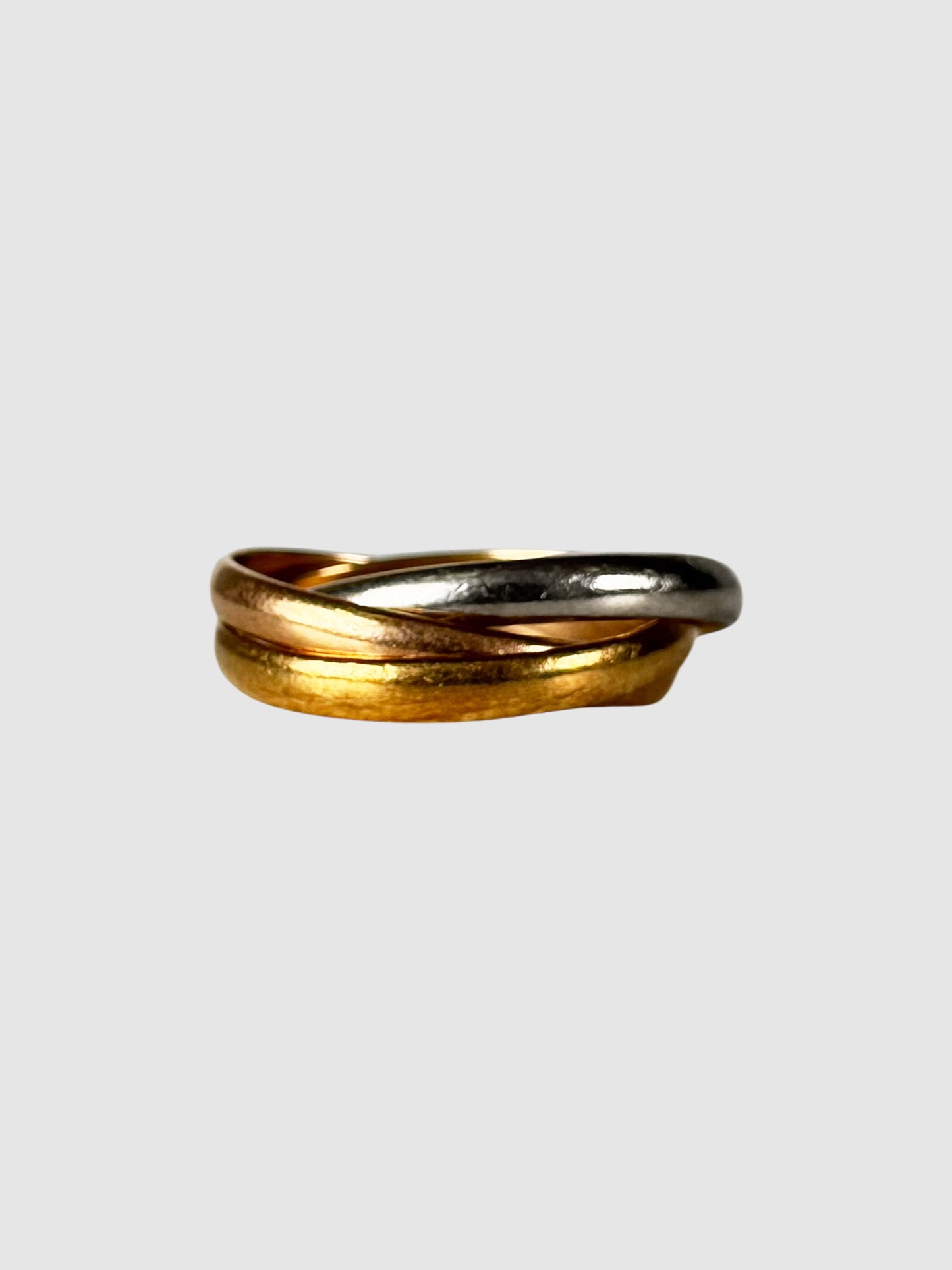 Tri Colour Trinity Band Ring