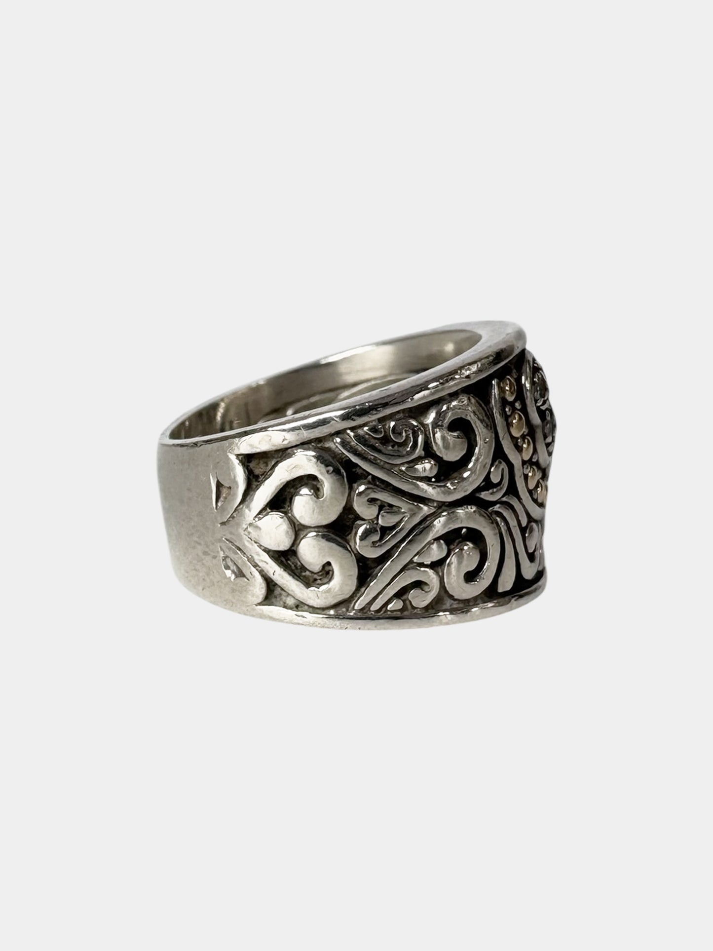 Diamond Bali Scroll Ring