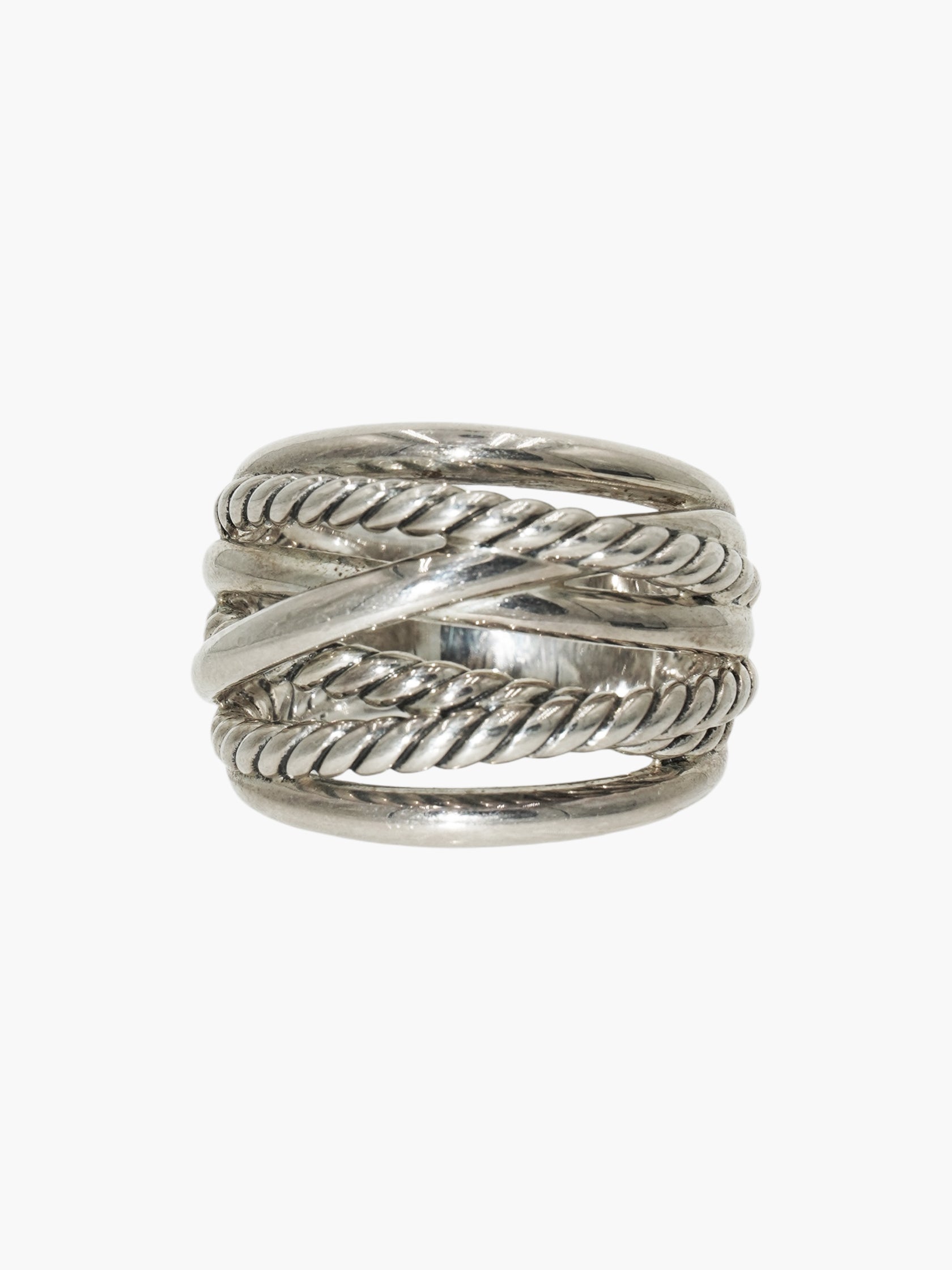 Sterling Silver Crossover Ring