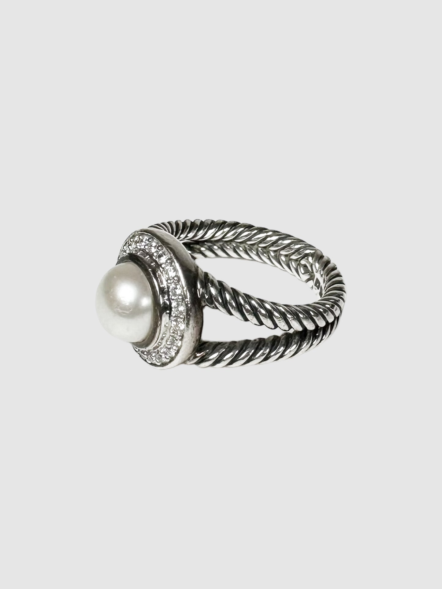 Pearl and Diamond Petite Cerise Cocktail Ring