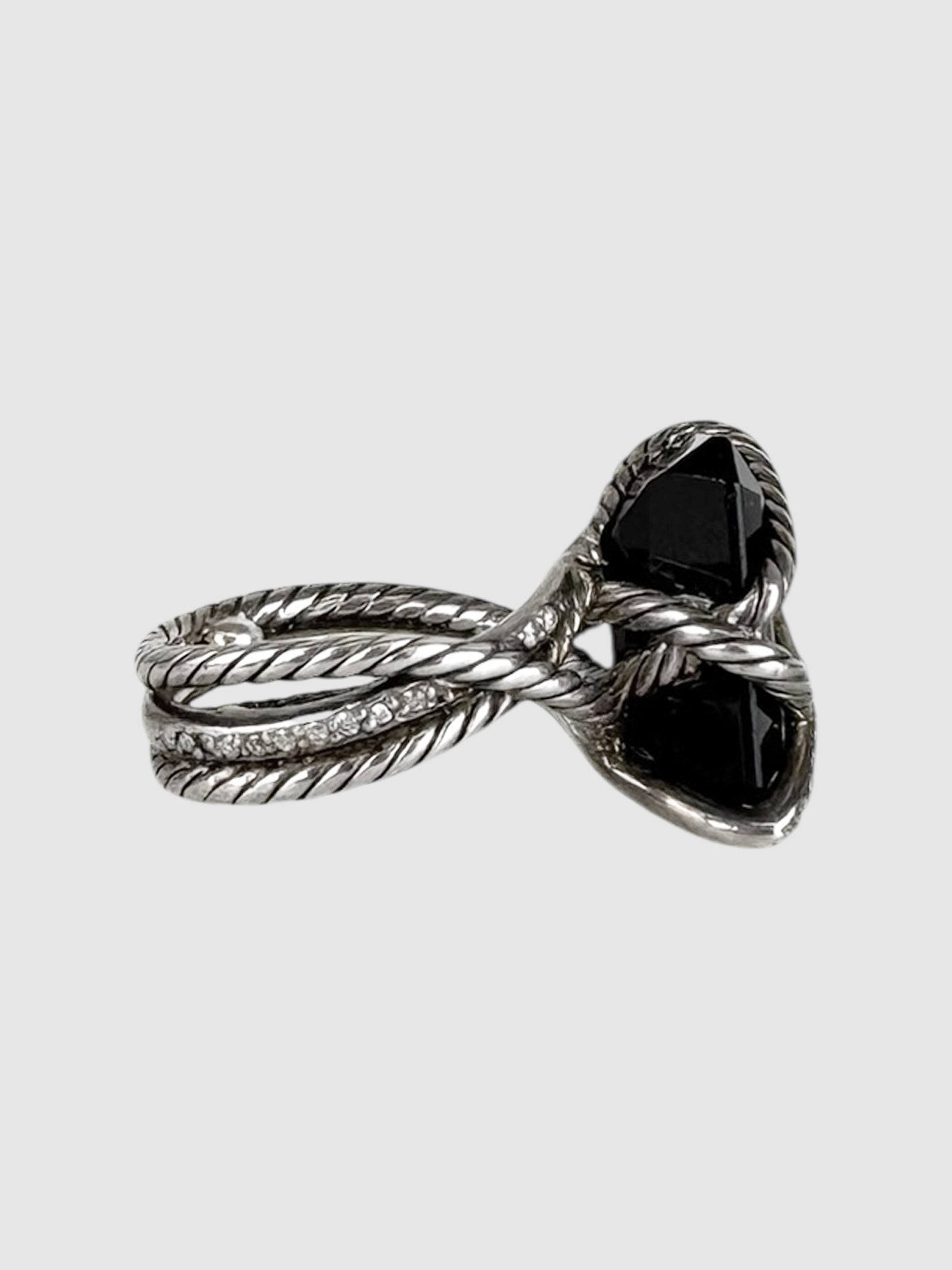 Diamond Onyx Cable Wrap Ring