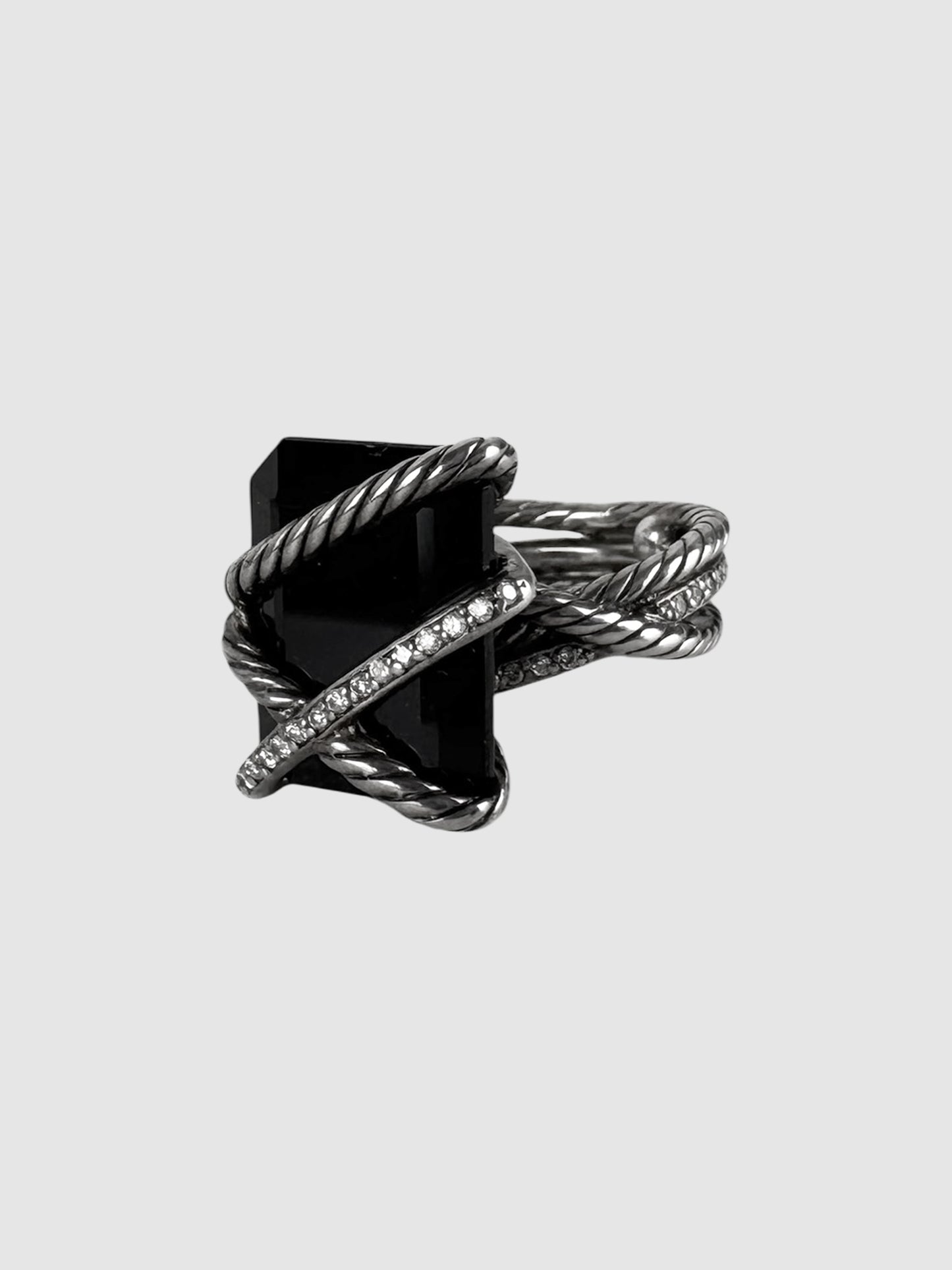 Diamond Onyx Cable Wrap Ring