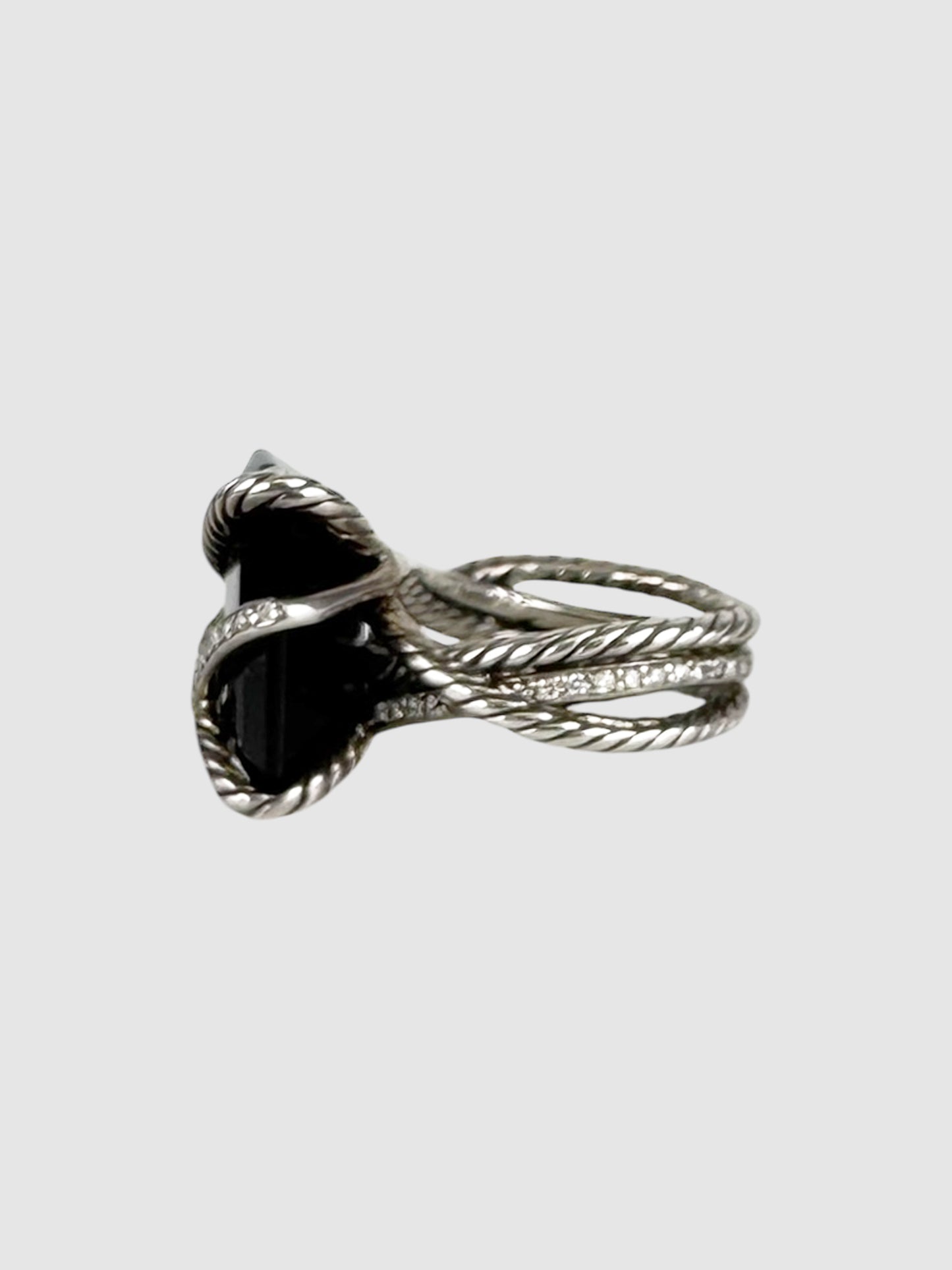 Diamond Onyx Cable Wrap Ring