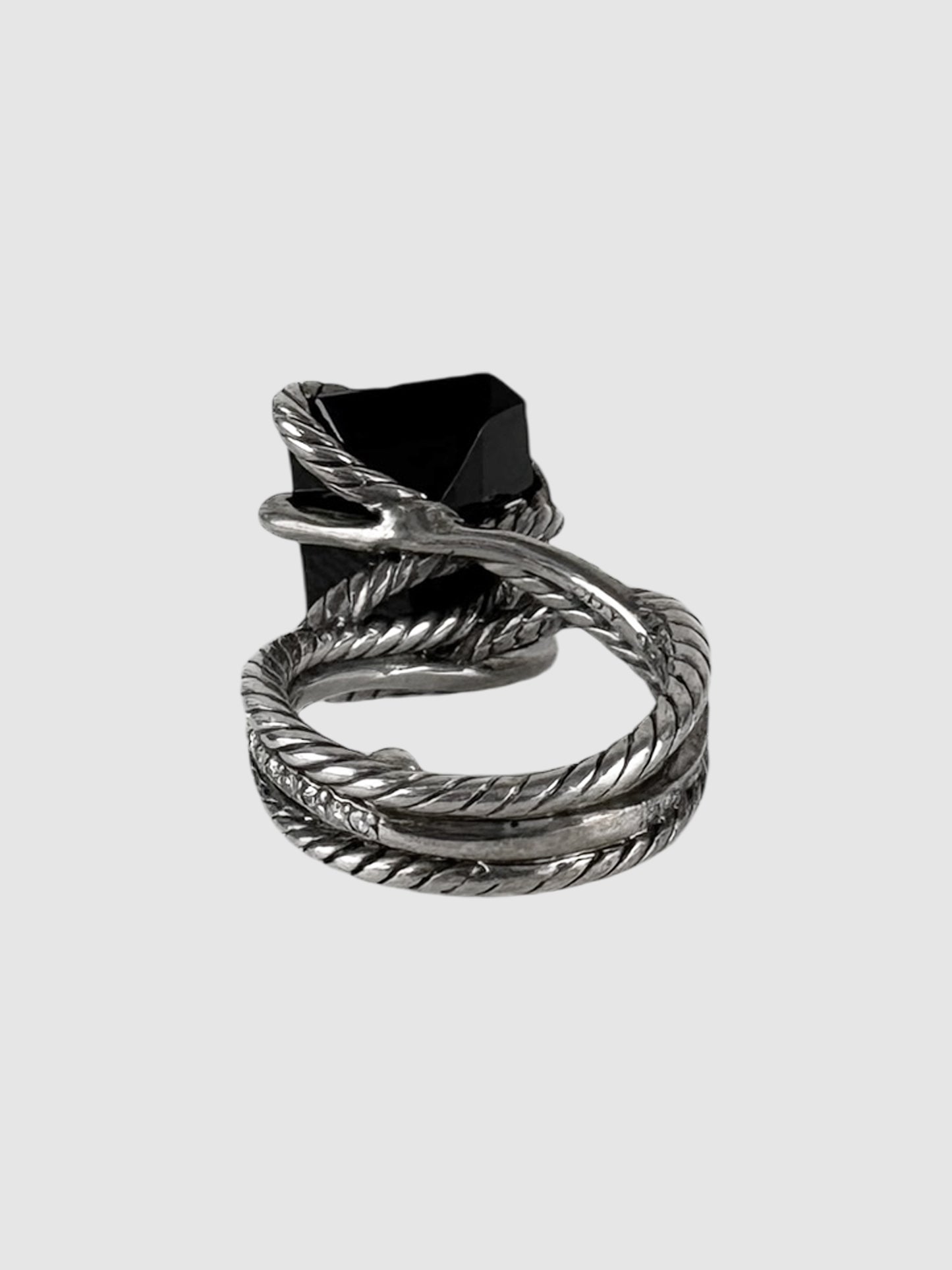 Diamond Onyx Cable Wrap Ring