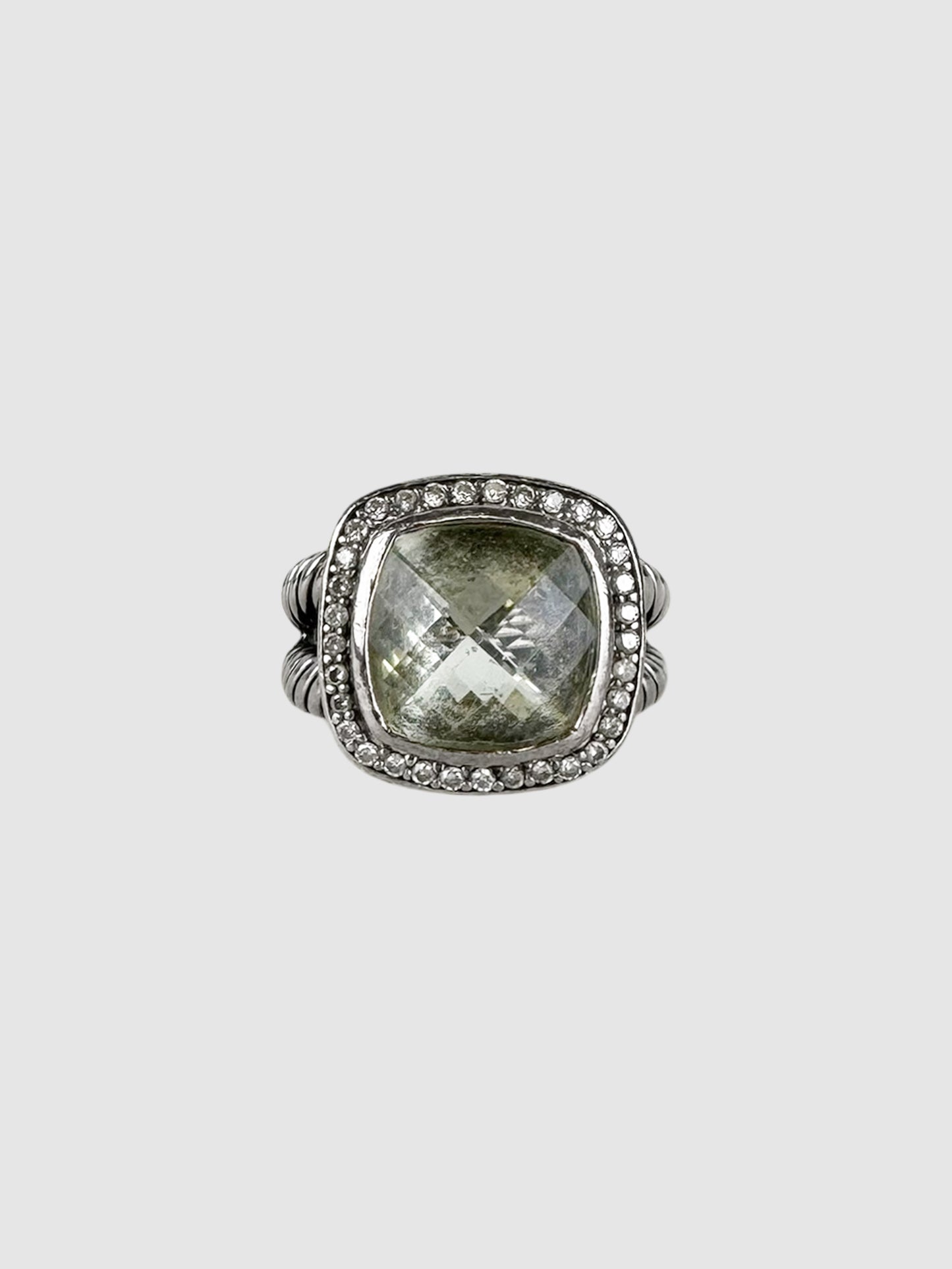 Diamond Prasiolite Albion Ring