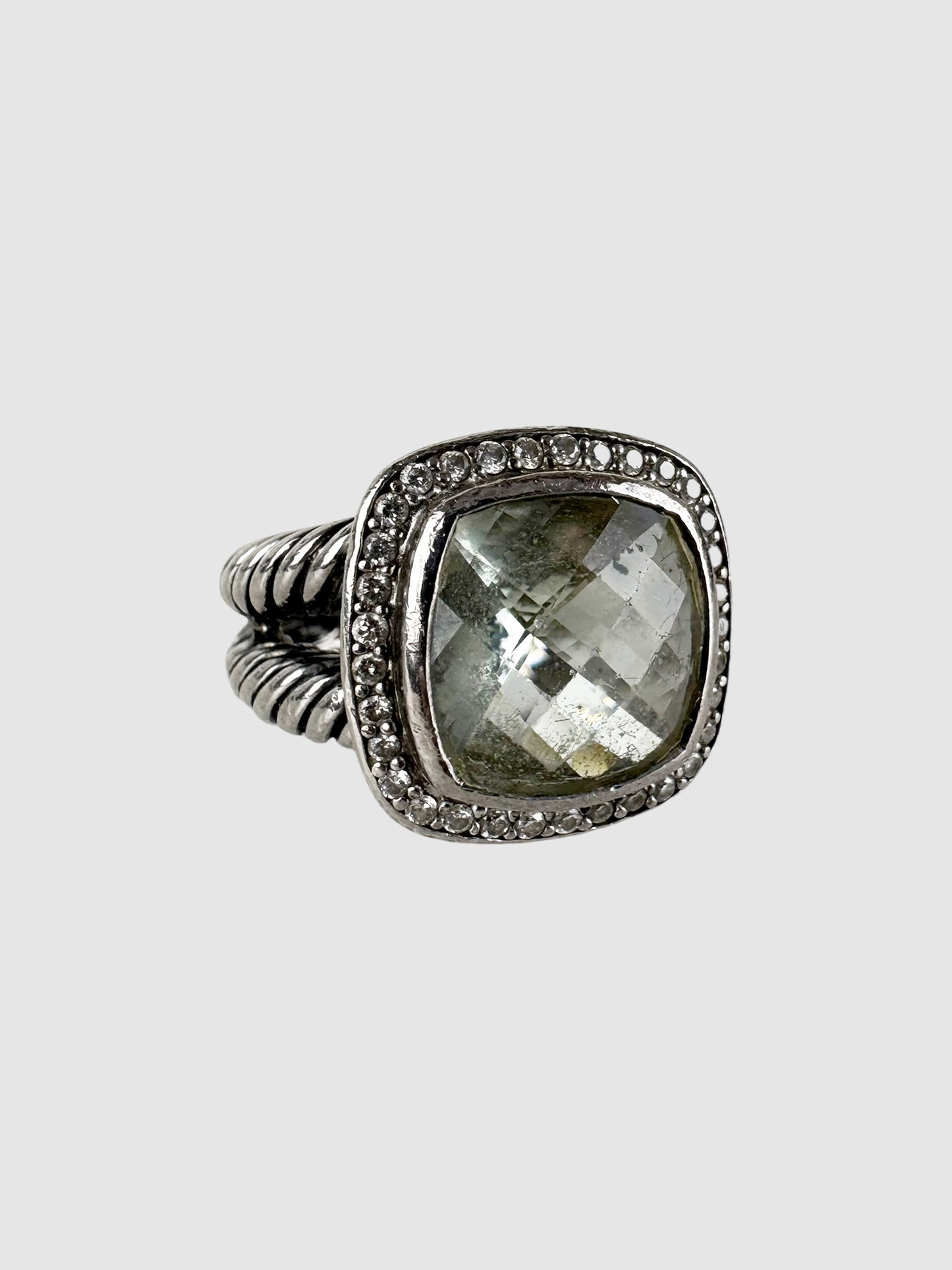 Diamond Prasiolite Albion Ring