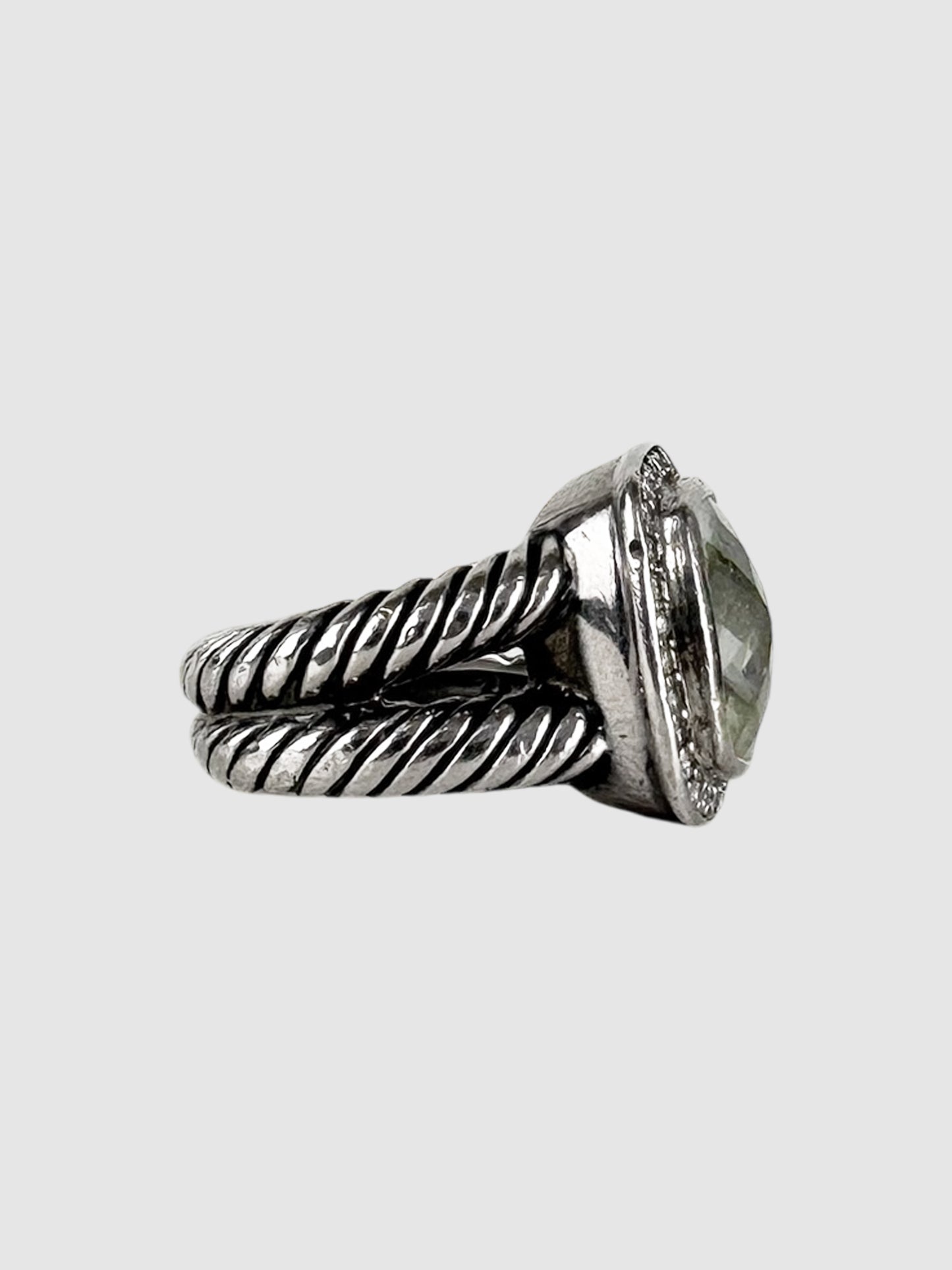 Diamond Prasiolite Albion Ring