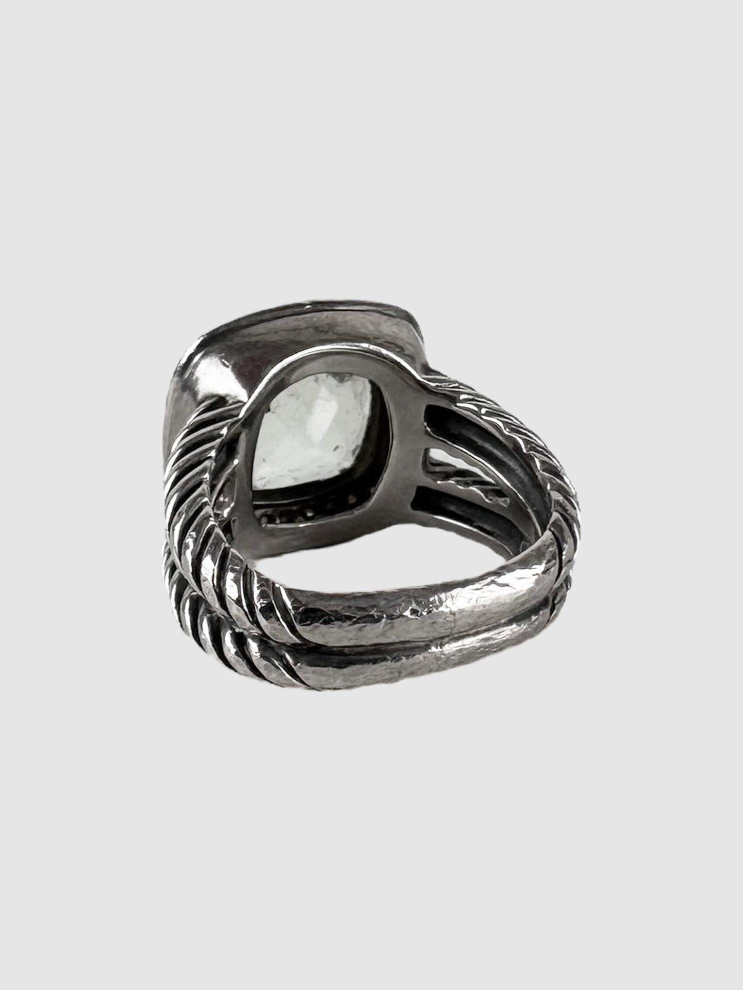 Diamond Prasiolite Albion Ring