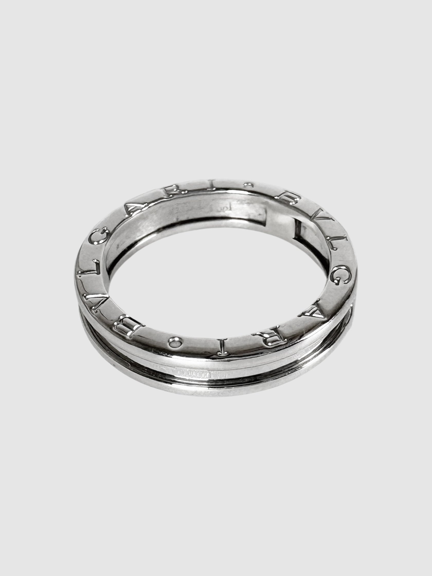 Bvlgari 18K White Gold B.Zero1 One-Band Ring size 9 jewellery jewelry accessories luxury designer resale consignment secondhand Toronto Canada