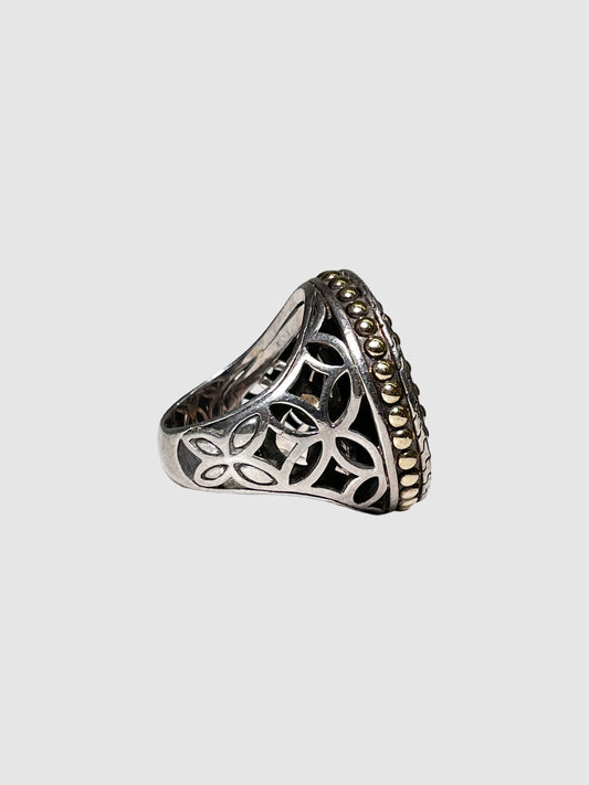 John Hardy Sterling Silver and Gold Ring