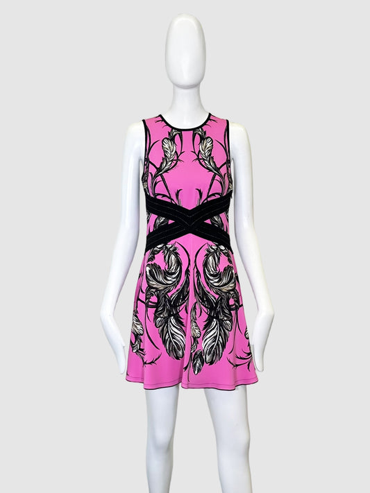 Sleeveless Floral Print Dress - Size 42