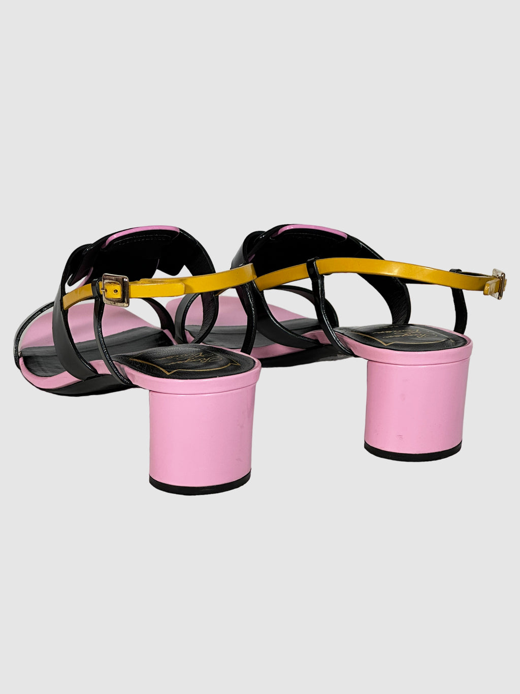 Roger Vivier Leather T-Strap Sandals - Size 38.5