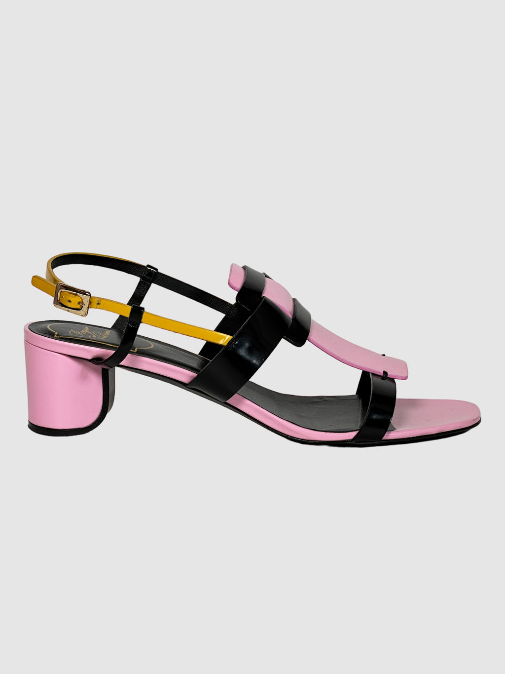 Roger Vivier Leather T-Strap Sandals - Size 38.5
