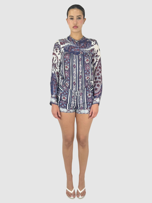 Paisley Print Romper