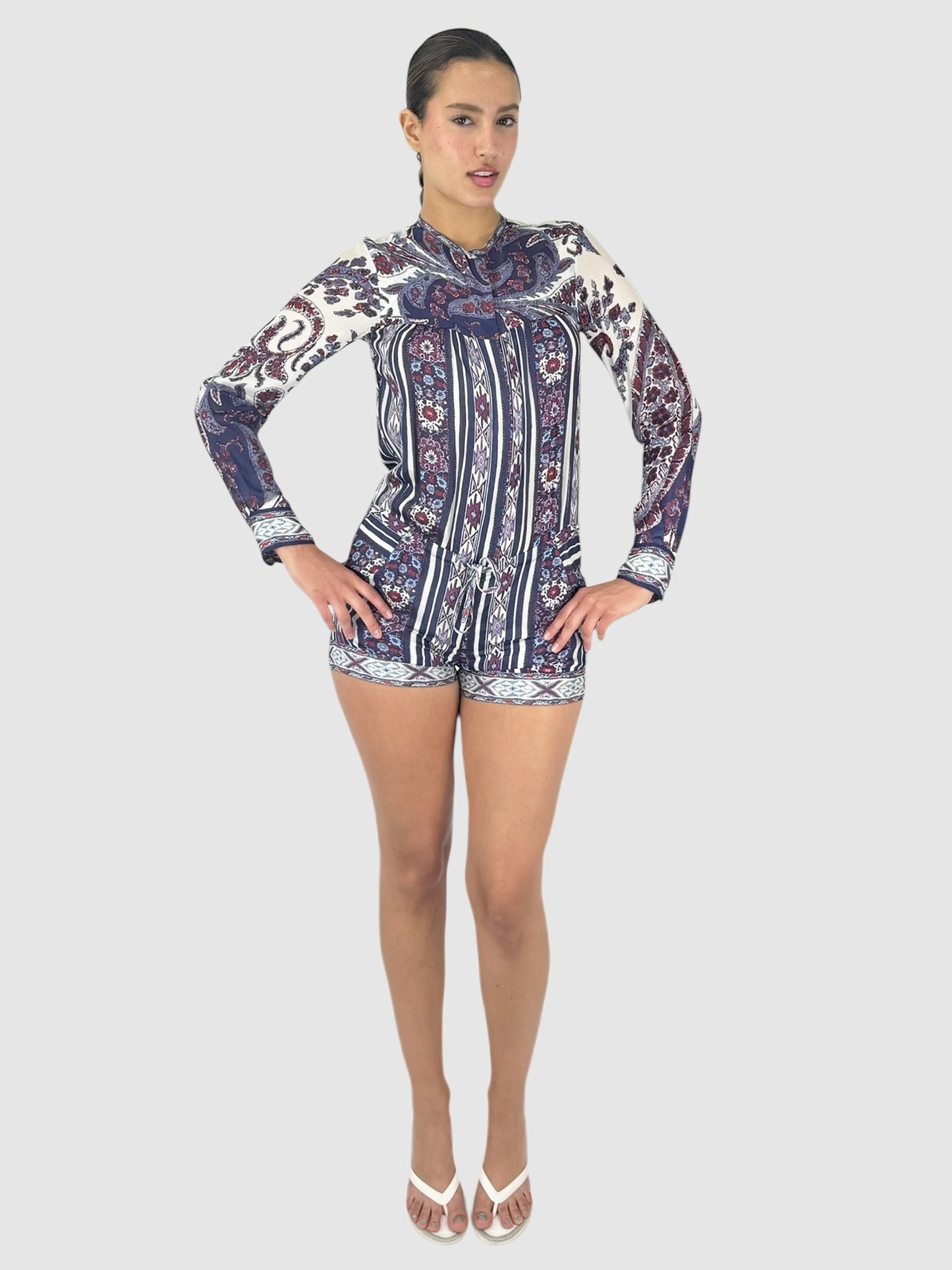 Paisley Print Romper