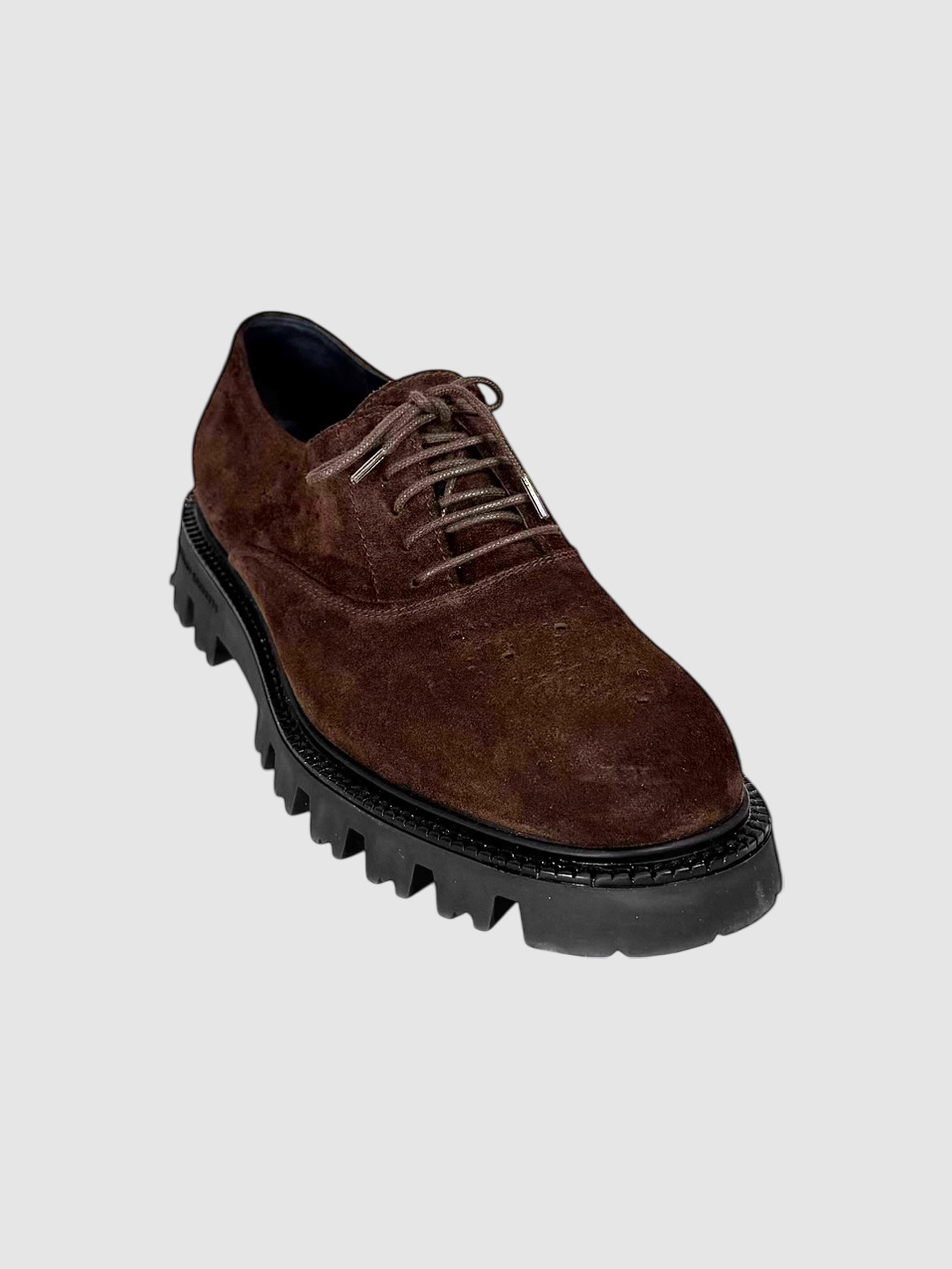 Suede Lace-Up Loafers