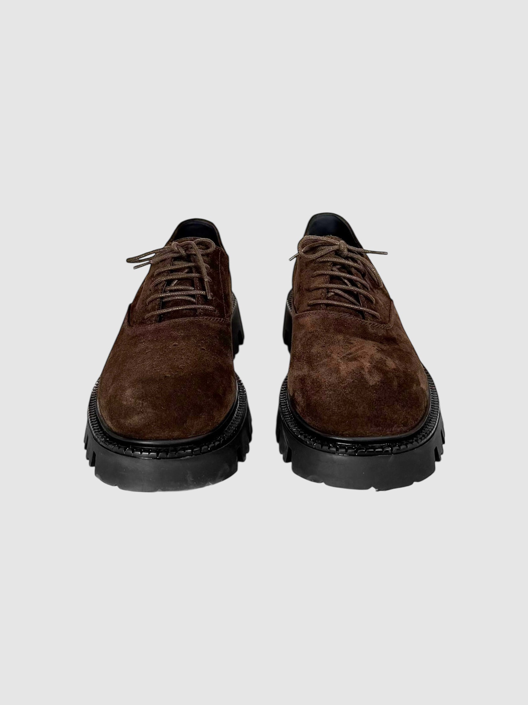 Suede Lace-Up Loafers