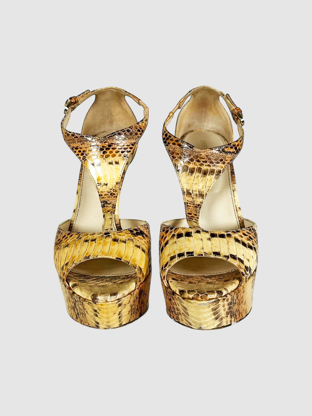 Snakeskin Platform Pumps