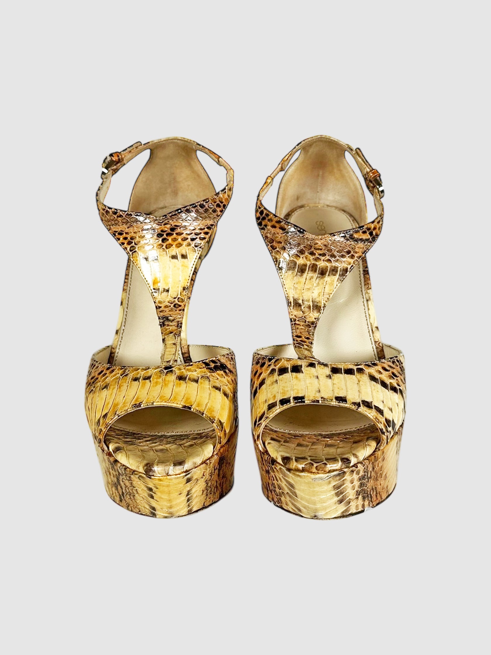 Snakeskin Platform Pumps