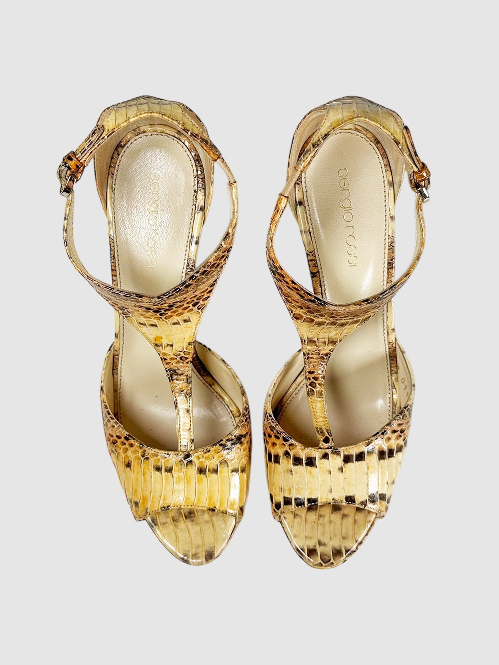 Snakeskin Platform Pumps