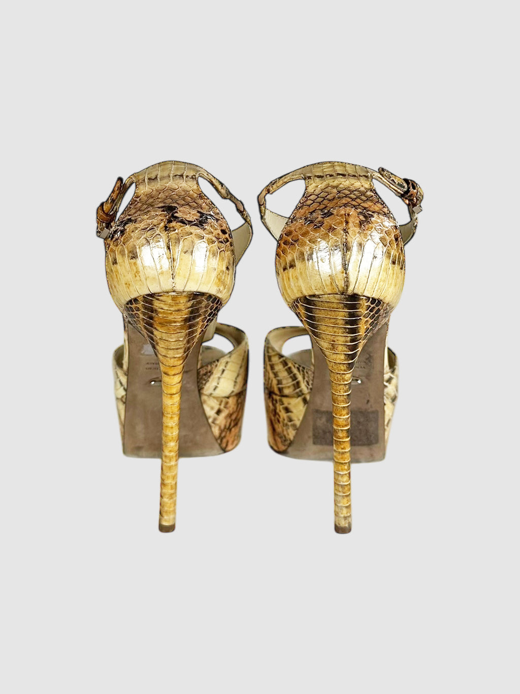 Snakeskin Platform Pumps