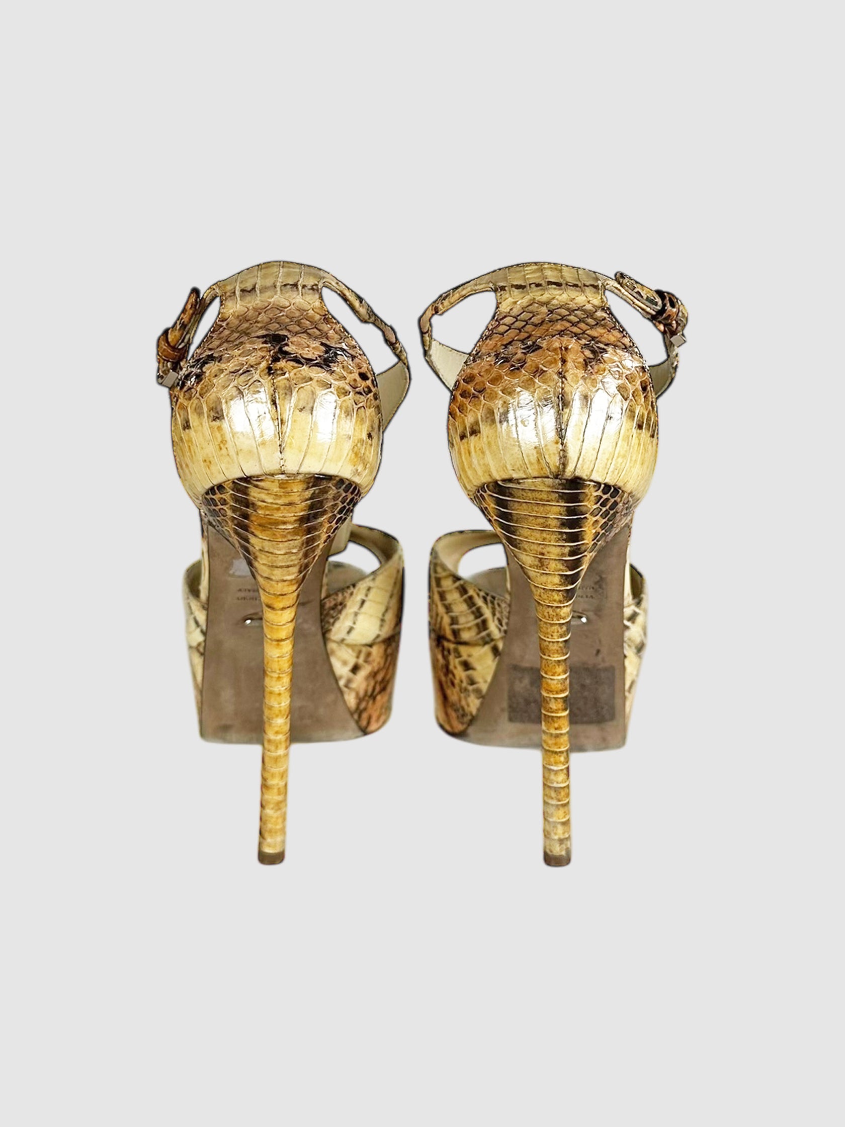 Snakeskin Platform Pumps