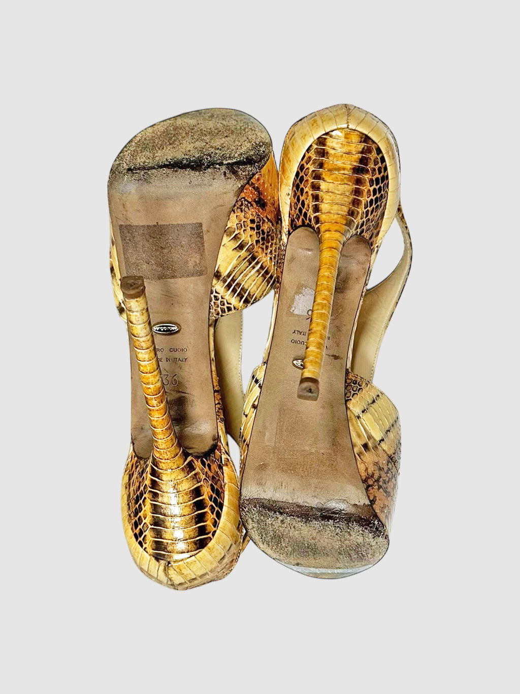Snakeskin Platform Pumps