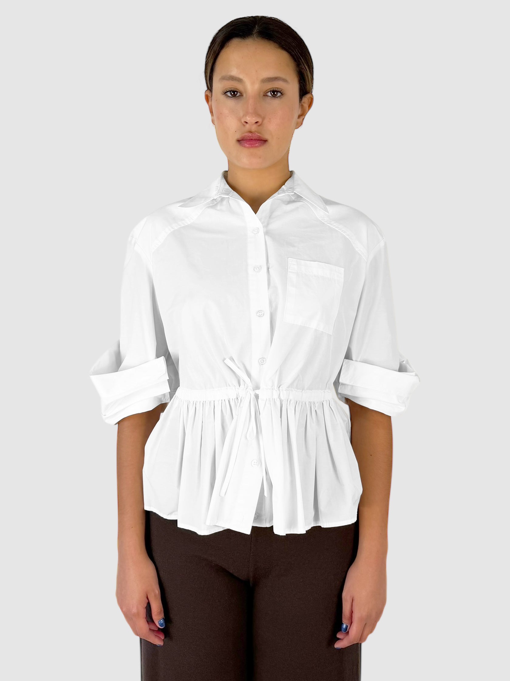 Cinched Button-Up top