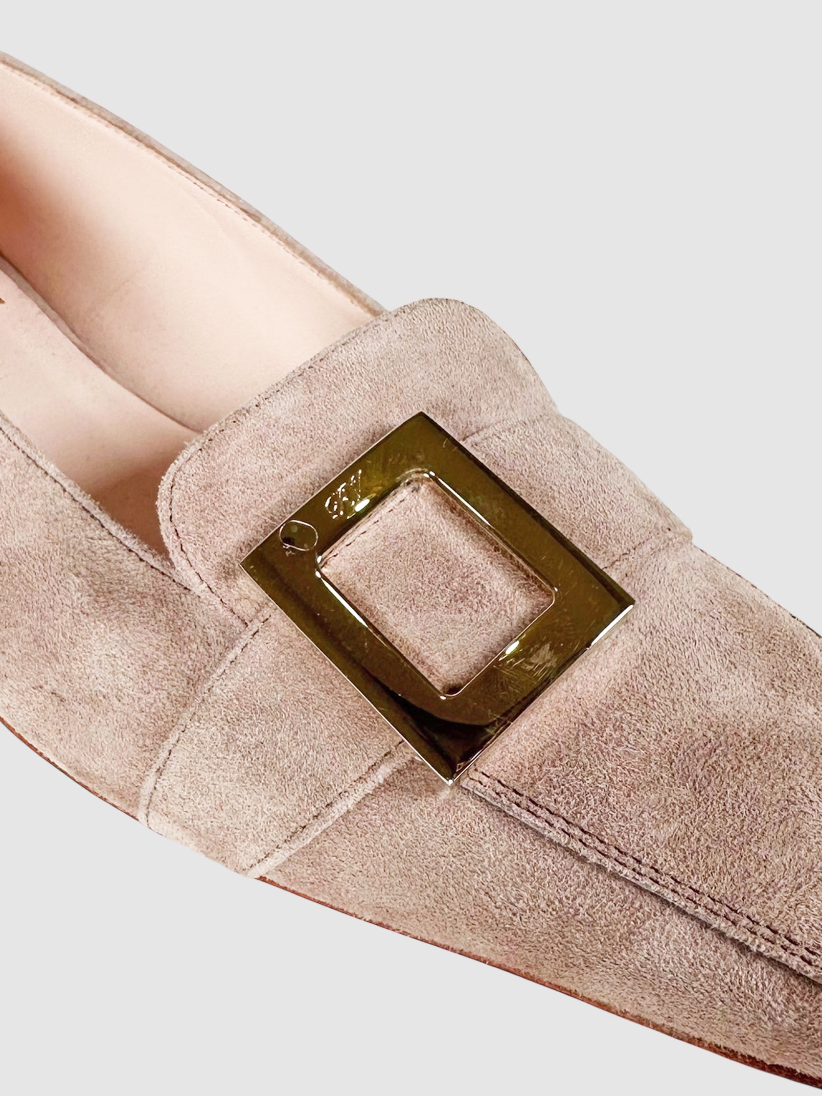 Suede Buckle Loafers