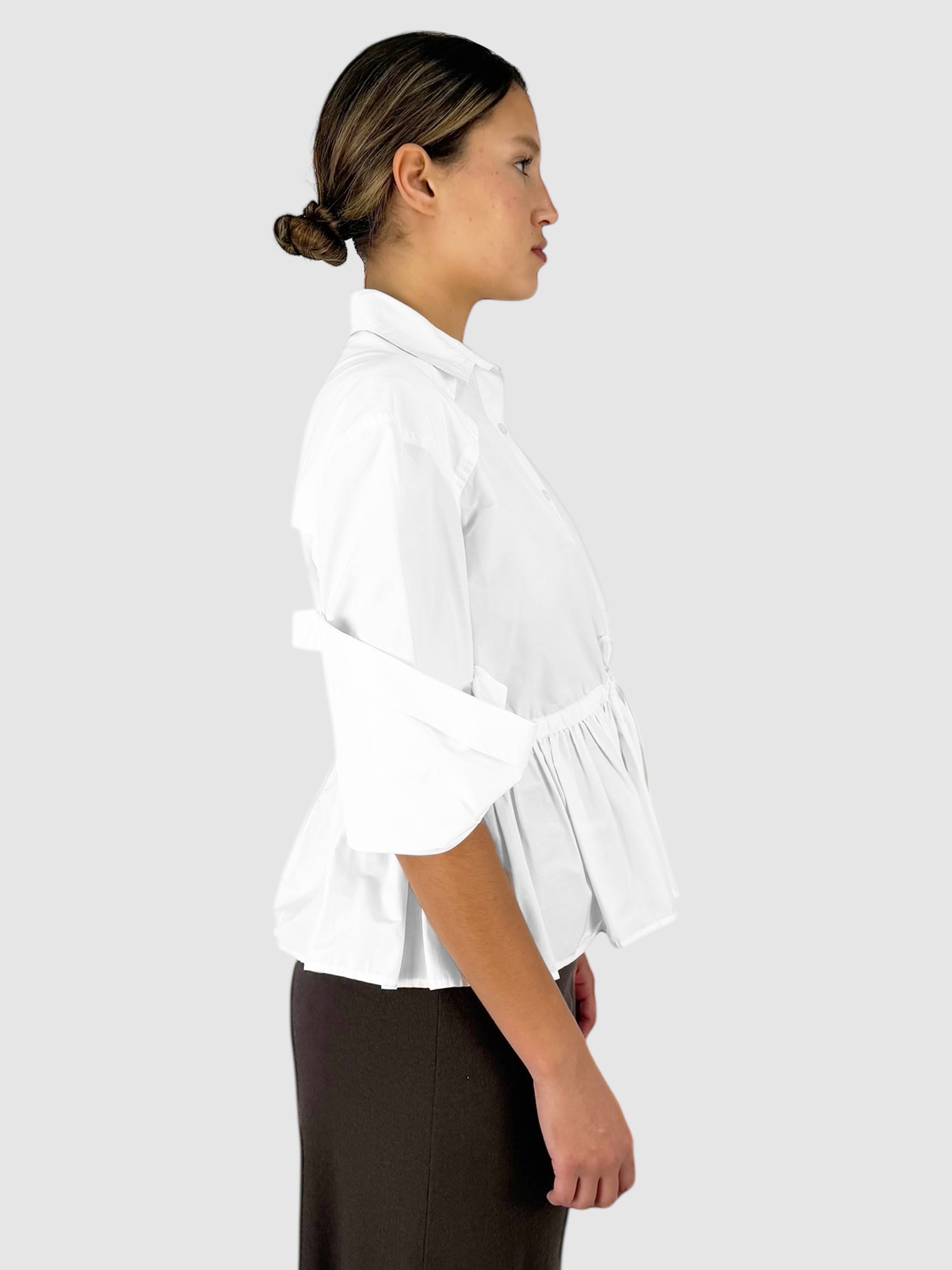 Cinched Button-Up top