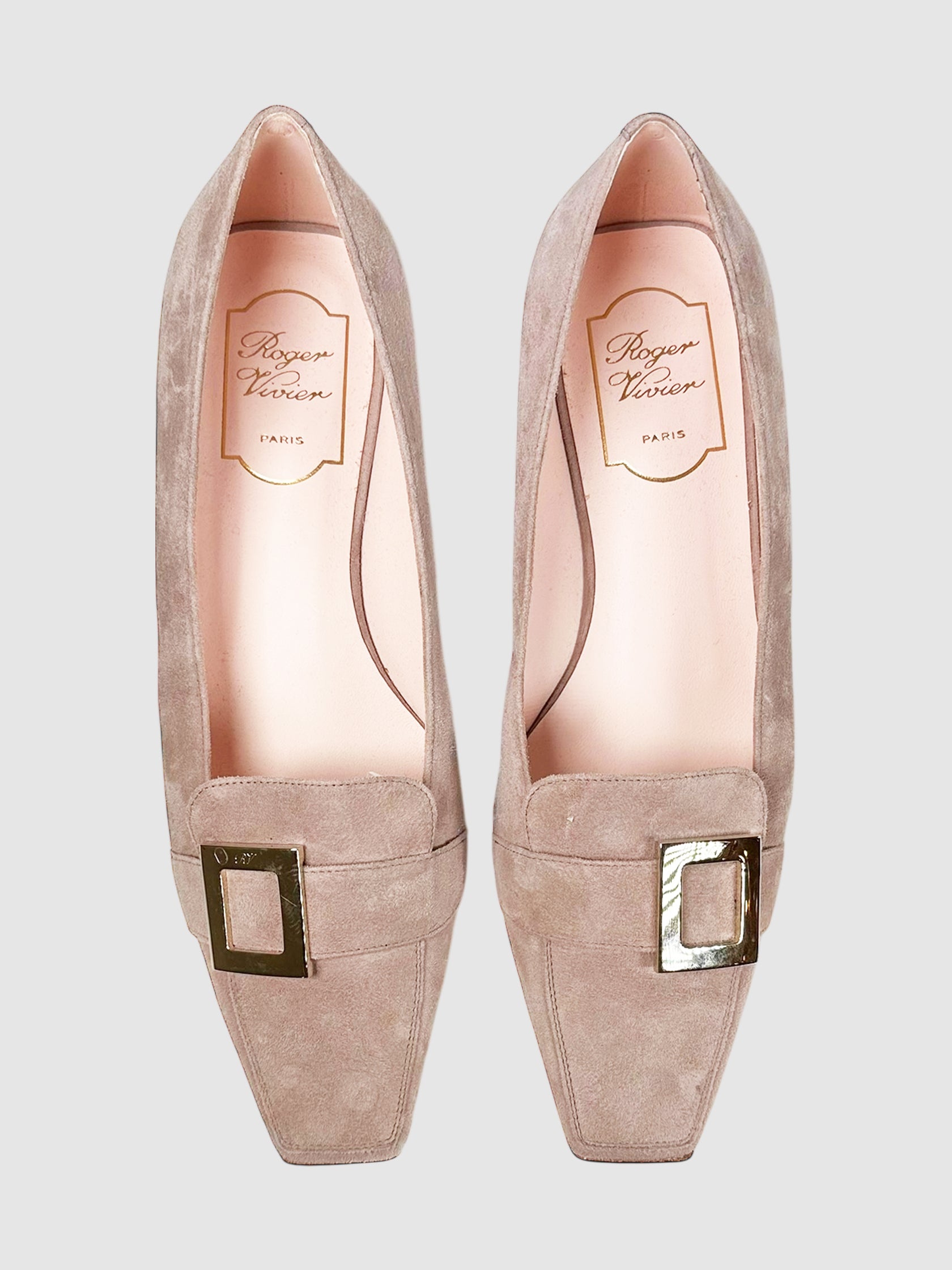 Suede Buckle Loafers