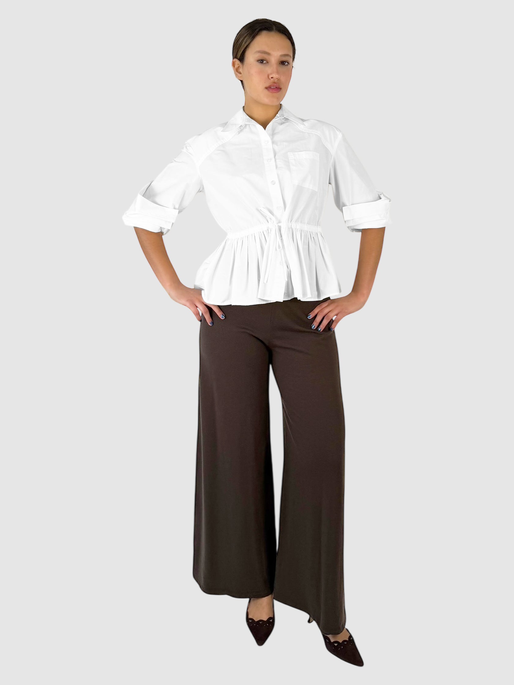 Cinched Button-Up top