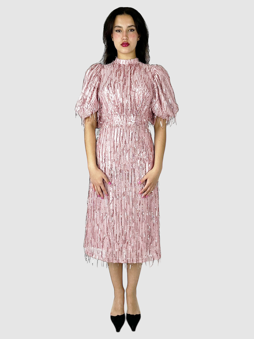 Sequinned Fringe Dawn Midi Dress