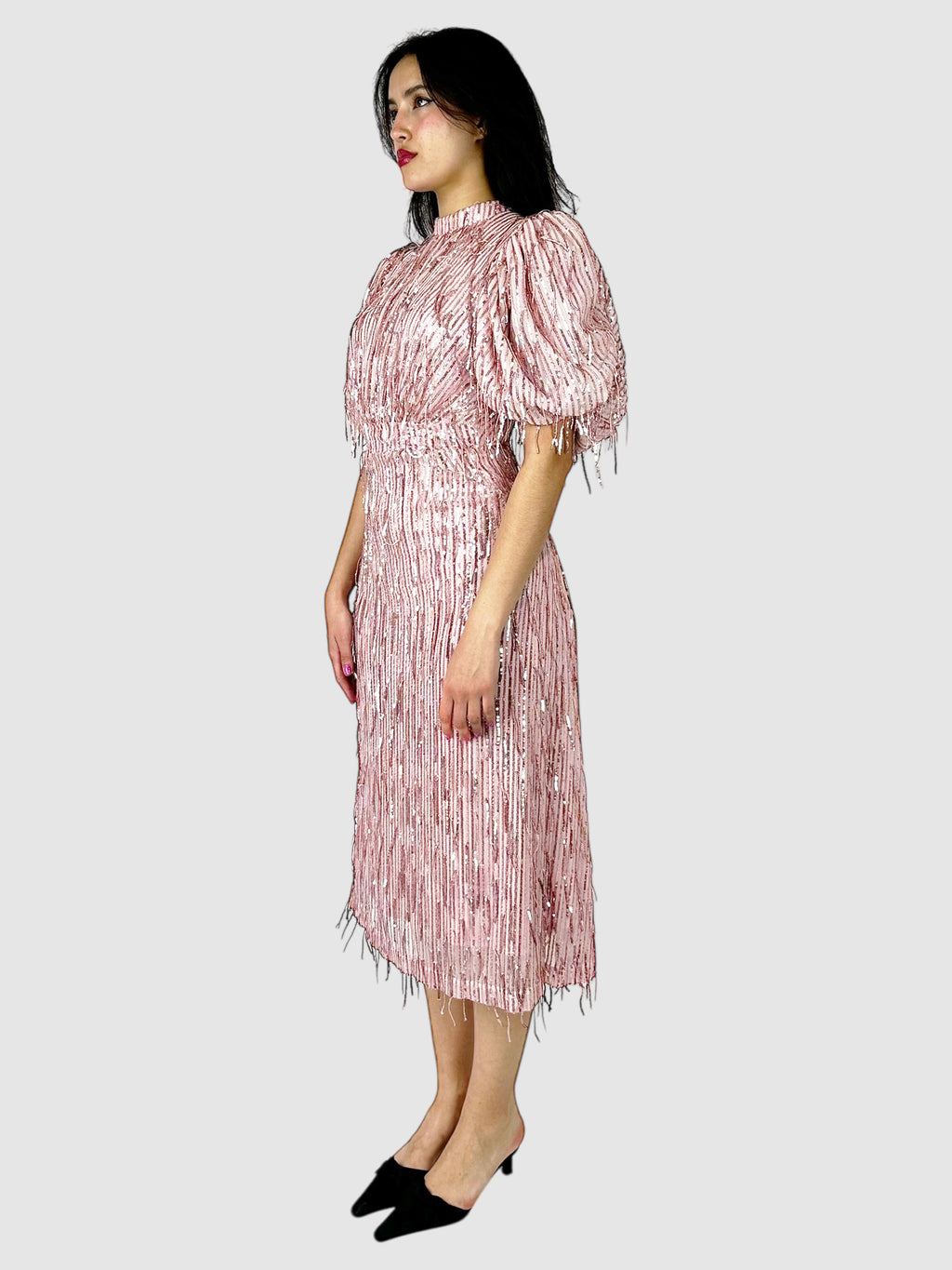 Sequinned Fringe Dawn Midi Dress