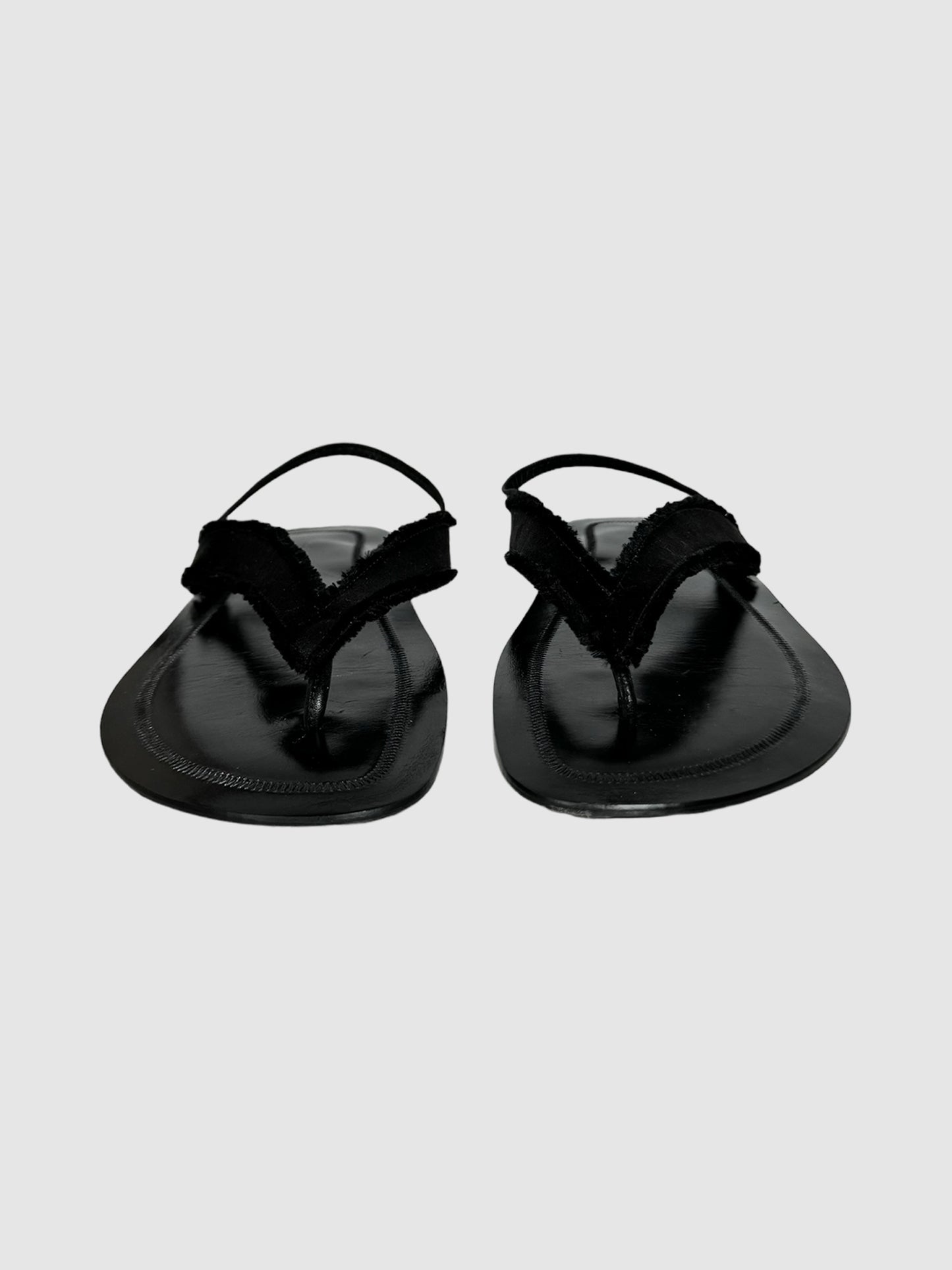 Fray Satin Thong Sandals - Size 39