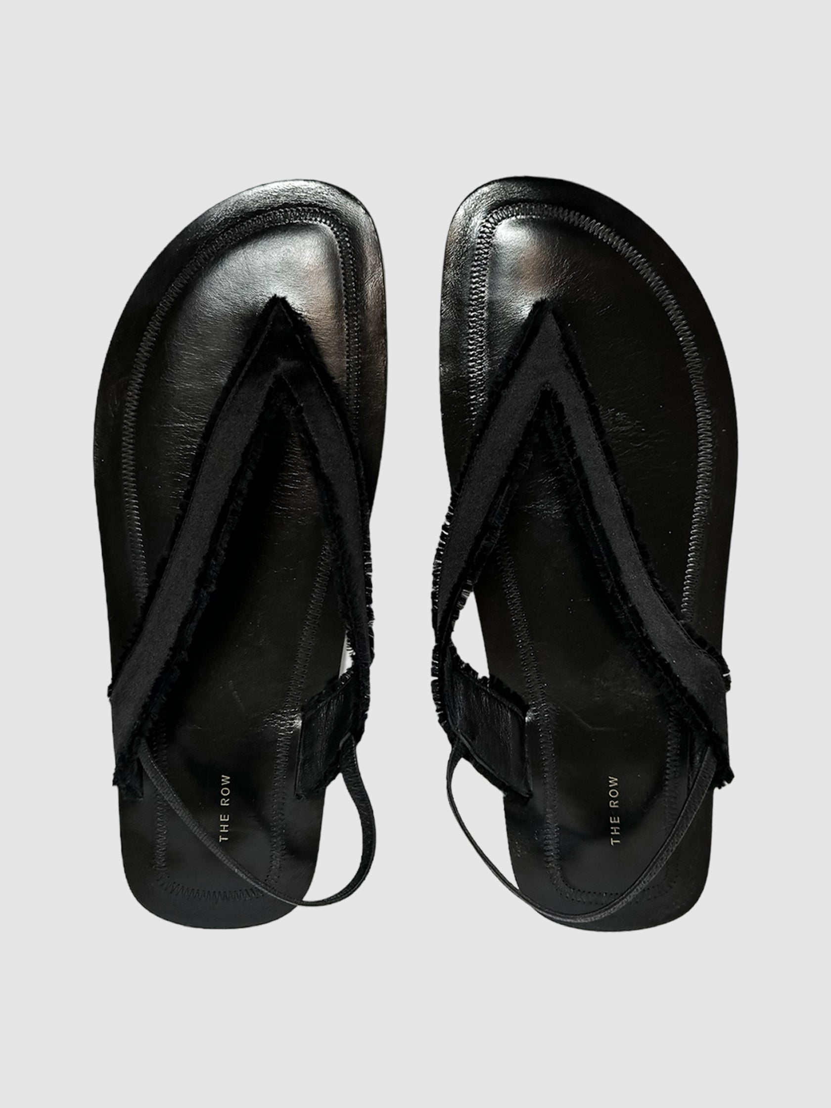 Fray Satin Thong Sandals - Size 39