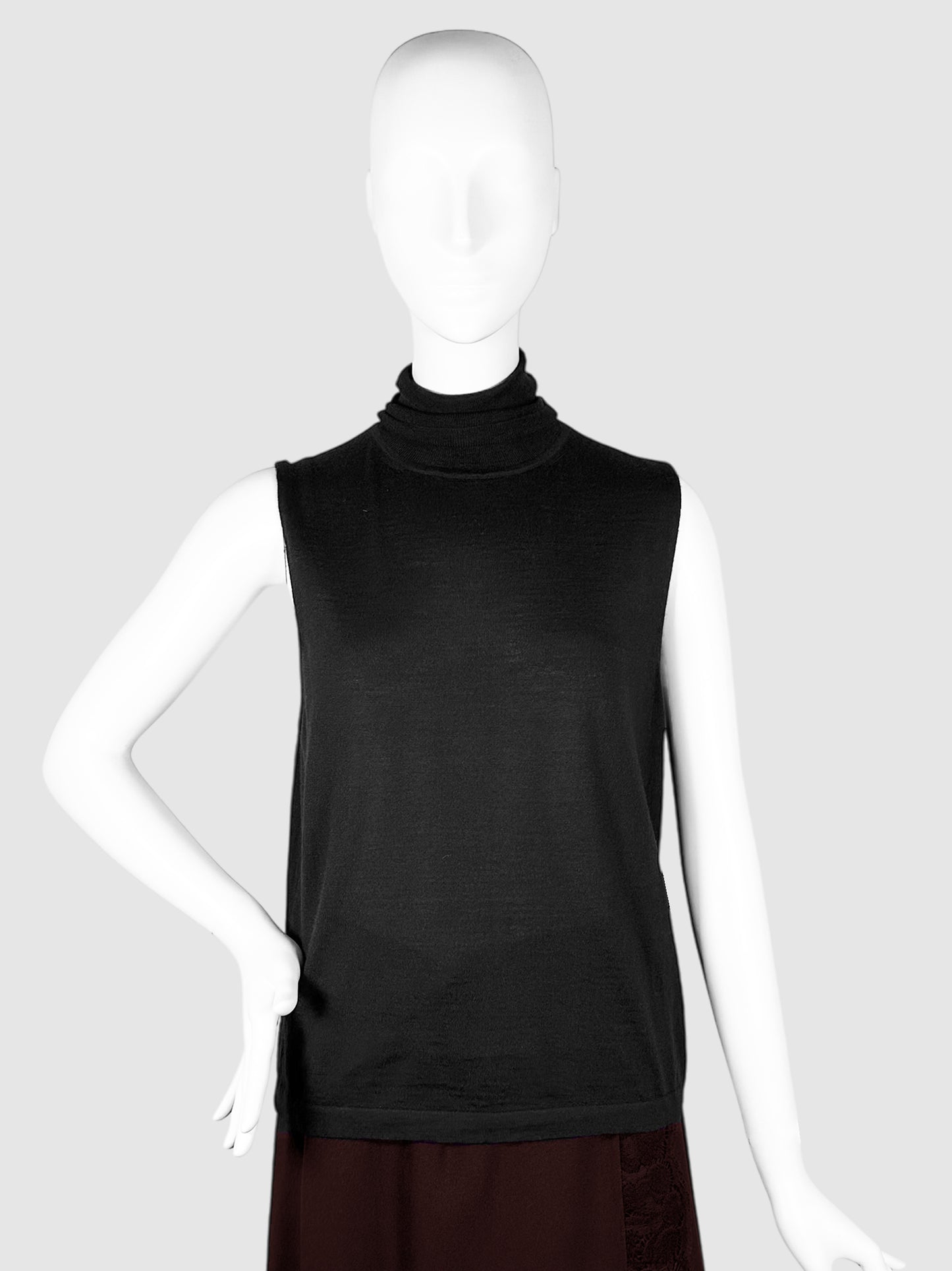 Knit Sleeveless Mock Neck Top - Size L